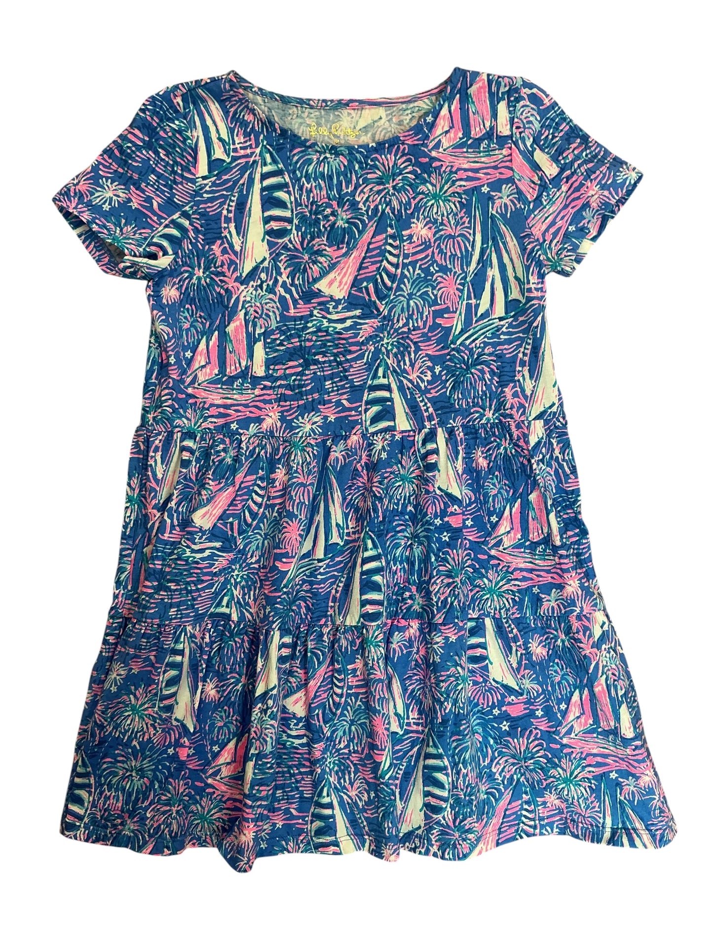 Lilly Pulitzer Kids Girls Mini Geanna Swing Dress Boca Blue It’s A Sailabration - Size M 6-7