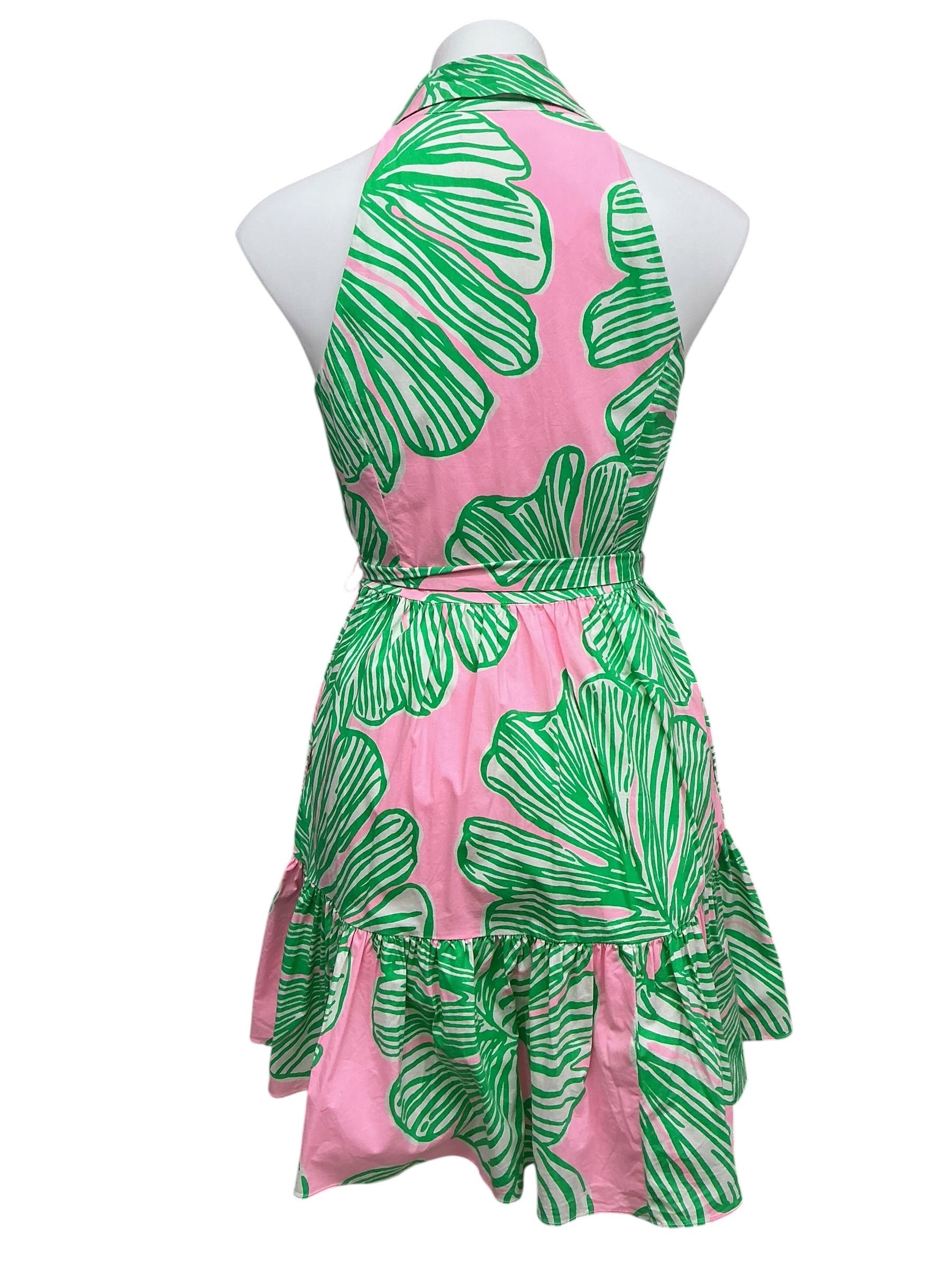 Lilly Pulitzer Trisha Stretch Shirtdress Mandevilla Pink Who Let The Fronds Out - Size 4