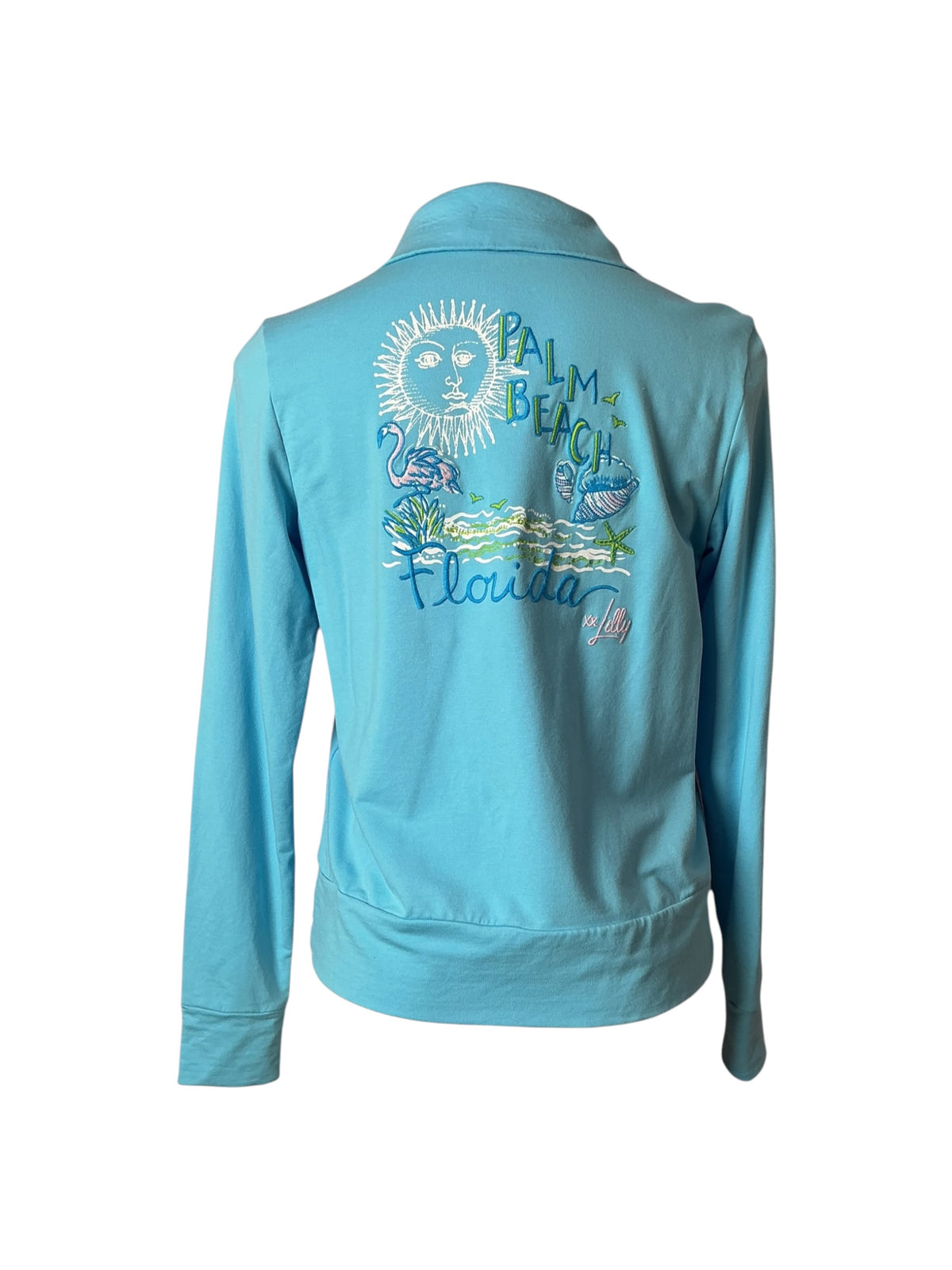 Lilly Pulitzer Eleni Pullover Multi Florida Travel Poster Embroidery - Size XS