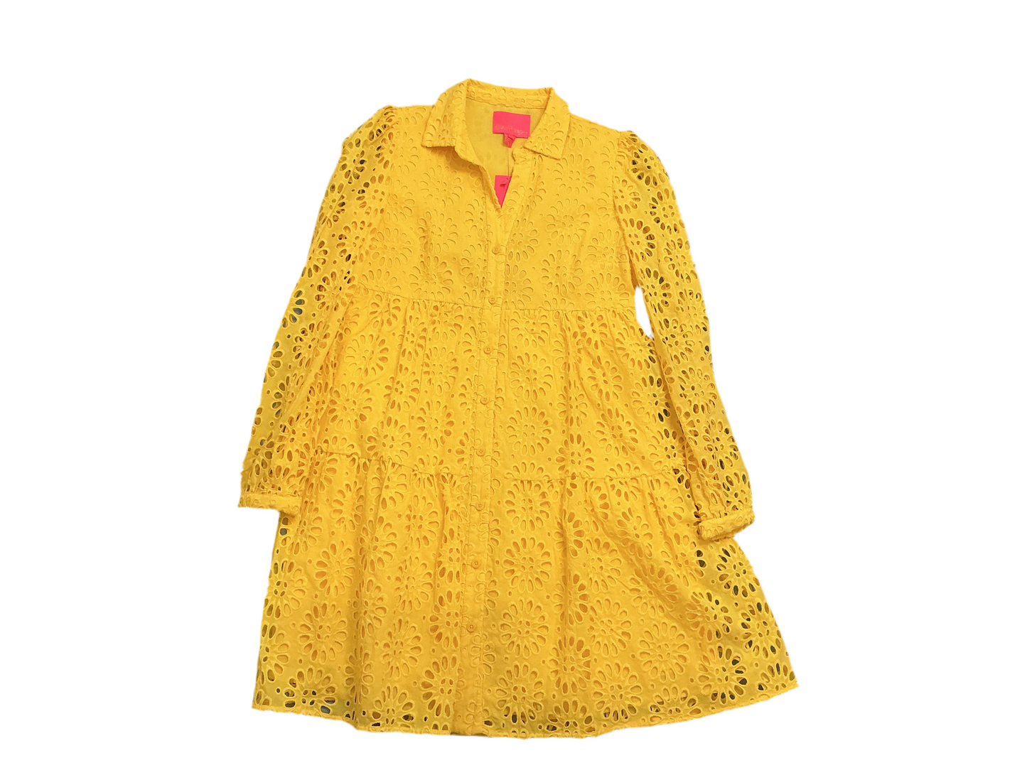 Lilly Pulitzer NWT - Kenna Dress - Resort Yellow Oversized Pinwheel Eyelet - Size 2