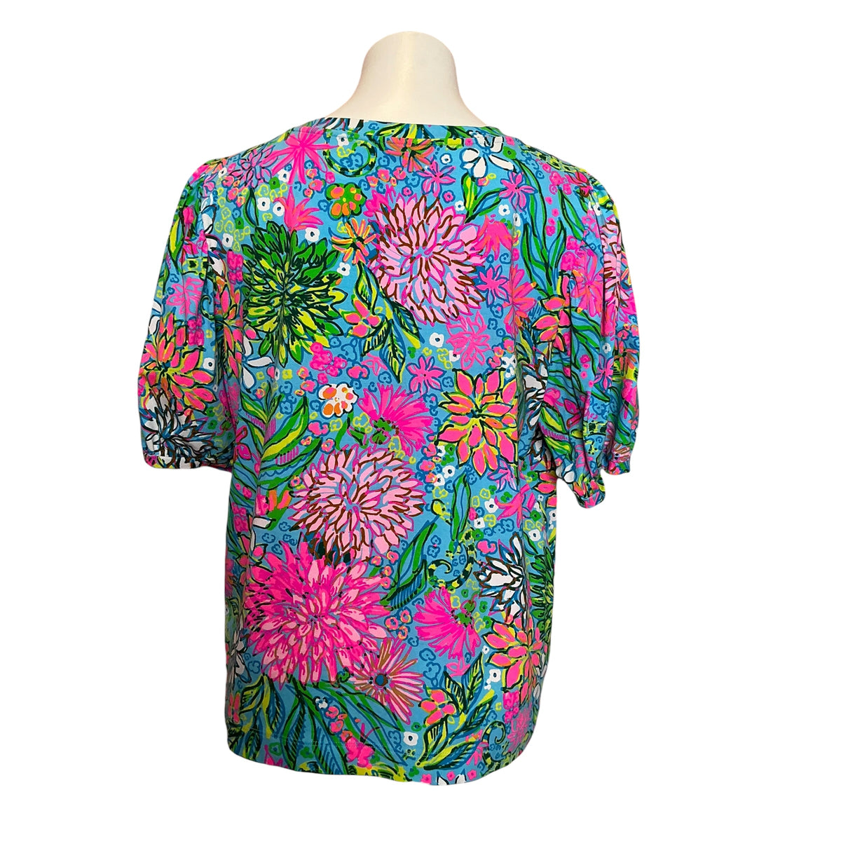 Lilly Pulitzer Rhett Knit Top Seabreeze Blue Walking on Sunshine - Size XXL