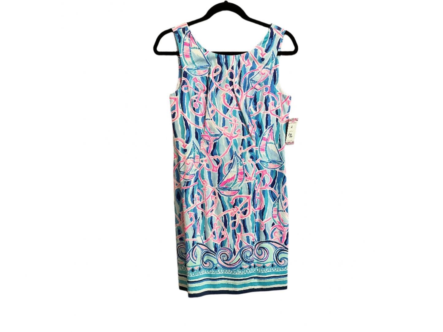 Lilly Pulitzer Mila Shift Stretch dress in the Skim Blue "Reel Nauti" print - Size 2