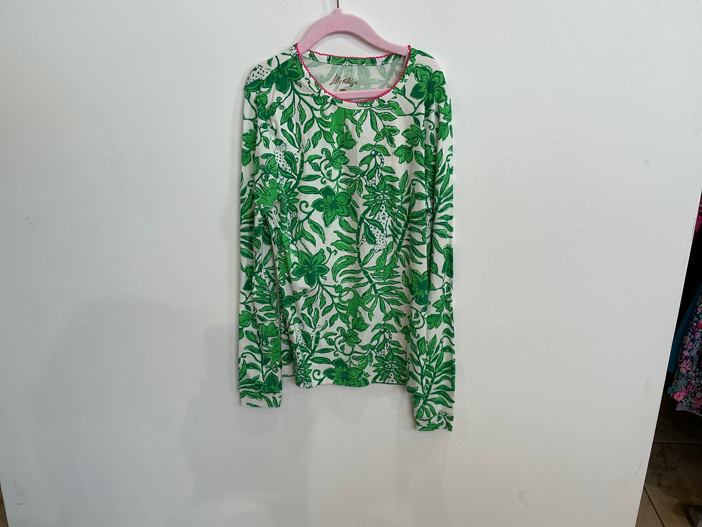 Lilly Pulitzer NWT Sammy Pajama Set Fiddle Leaf Green Lil Escape Plan PJS - size 14