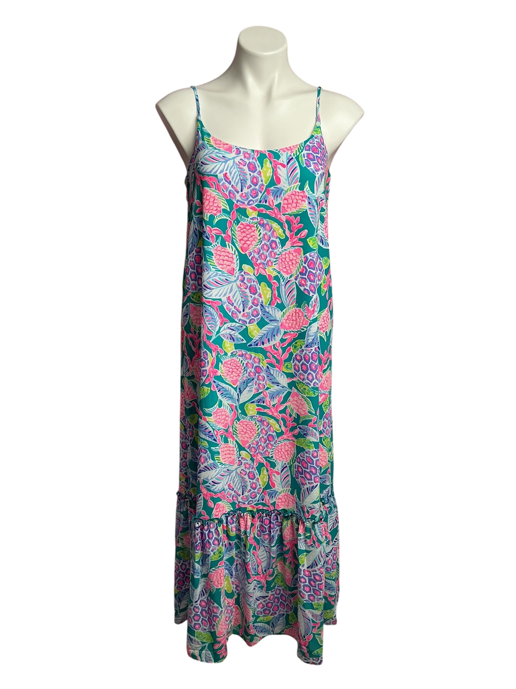 Lilly Pulitzer- Winnie Midi Dress Maldives Green Turtle Wave Size S