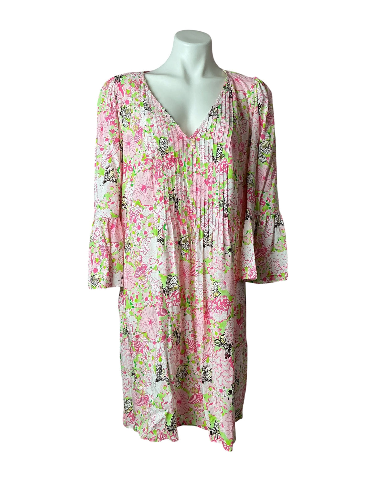 Lilly Pulitzer NWT Danika 3/4 Sleeve Tunic Dress Pistachio Macaron Bees Knees - Size 14