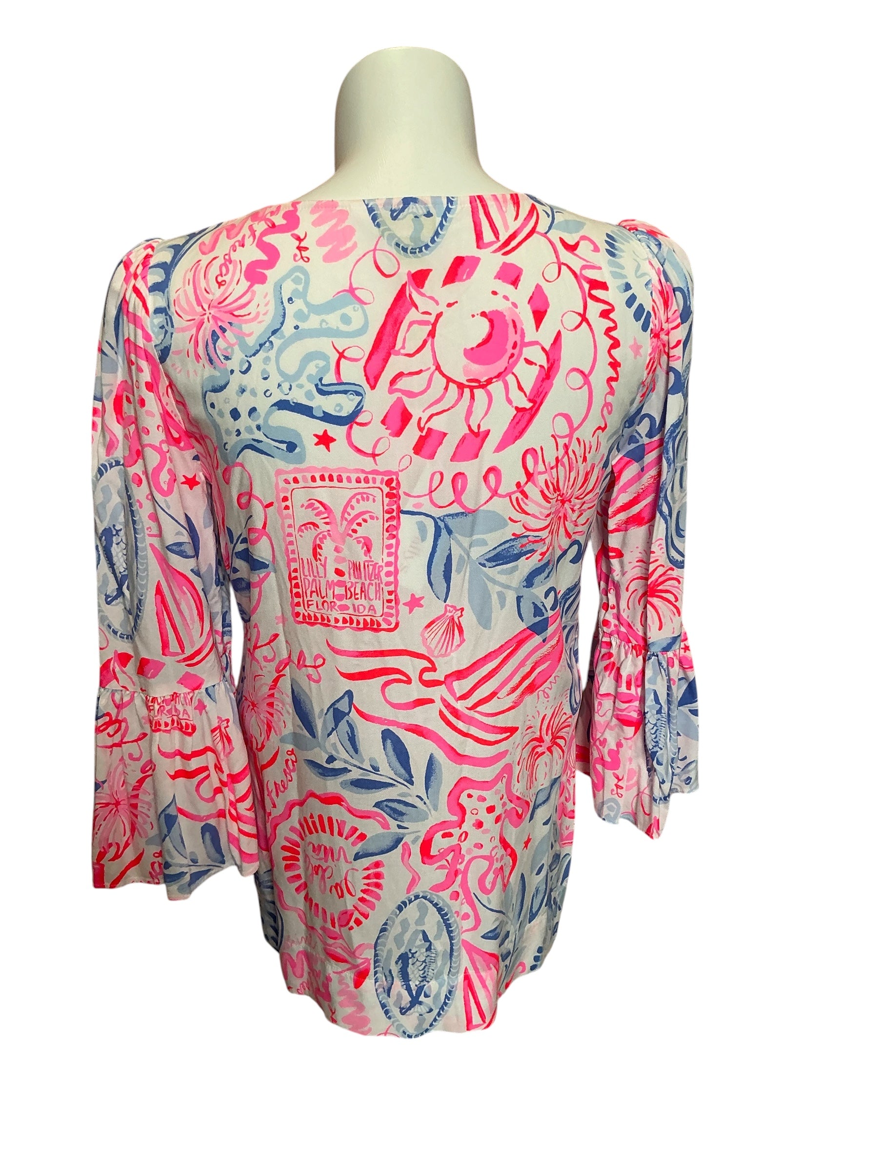 Lilly Pulitzer NWT Danika Tunic Resort White Sun Sea Sand - Size 8