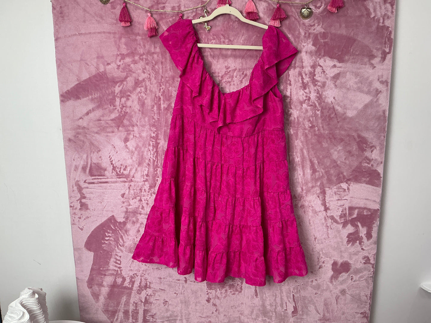 Lilly Pulitzer Dress NWT - Emie Dress - Berry Soirée - Chenille Clip Chiffon - Size 14