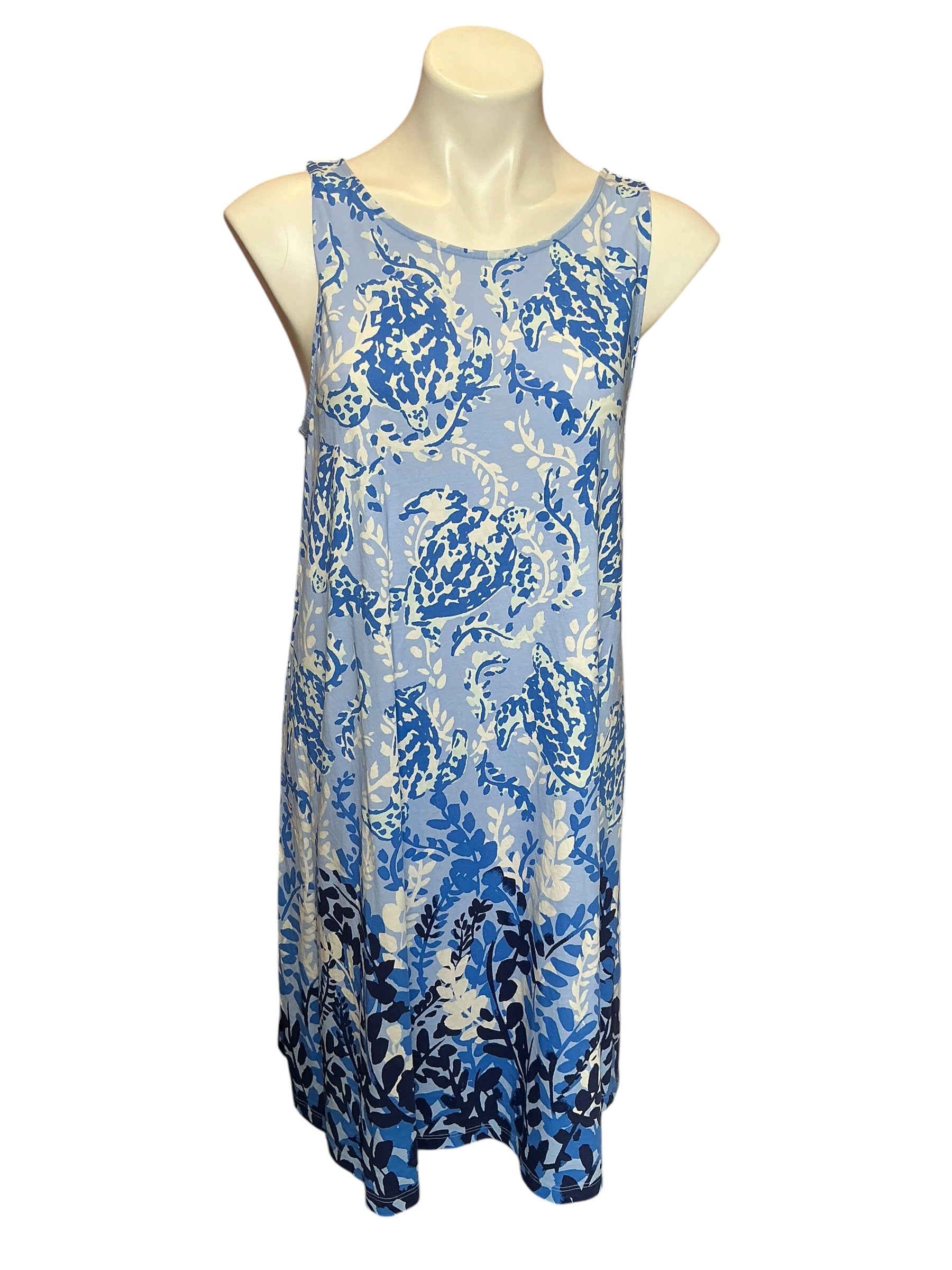 Lilly Pulitzer Kristen Swing Dress Blue Peri Turtley Awesome - Size L