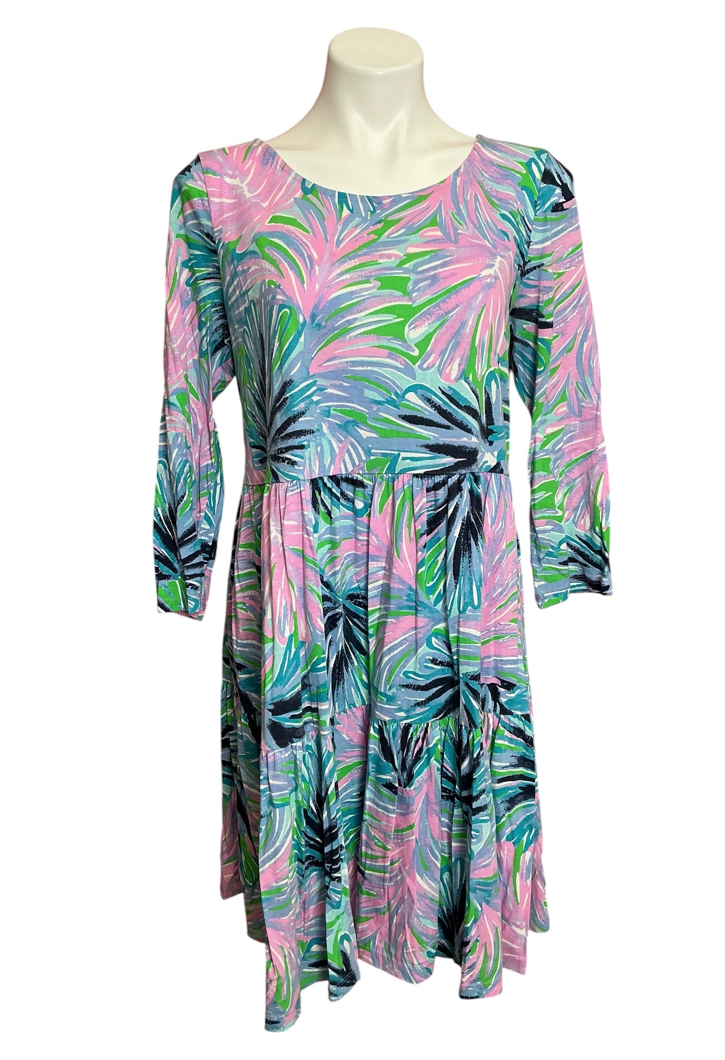 Lilly Pulitzer Geanna Dress Gecko Green Beach Bash - Size L