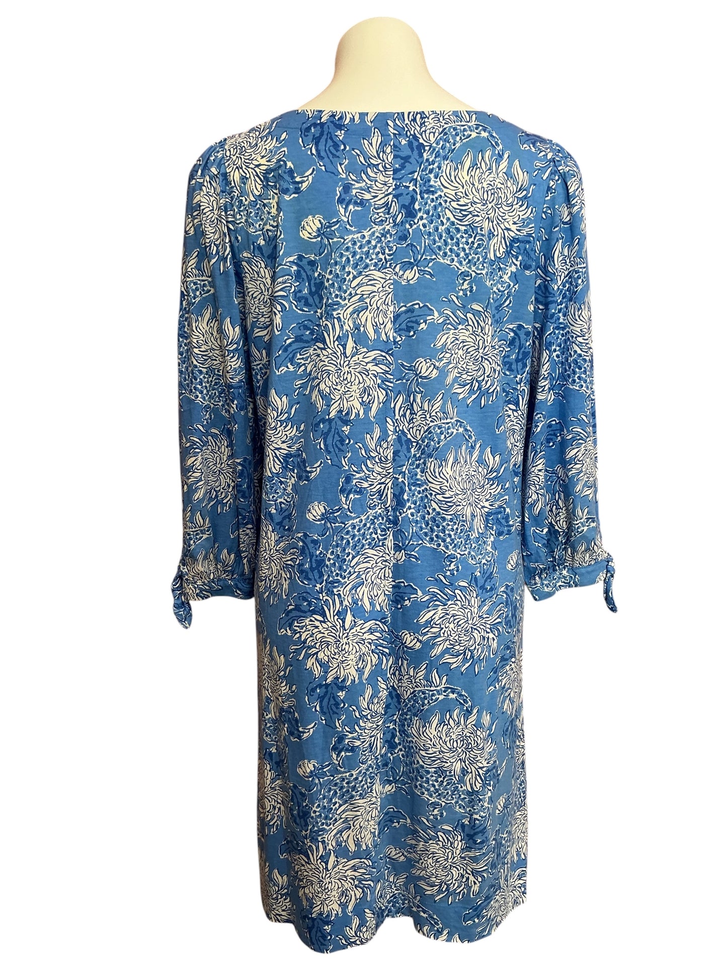Lilly Pulitzer Cath Dress Boca Blue Croc And Lock It - Size L