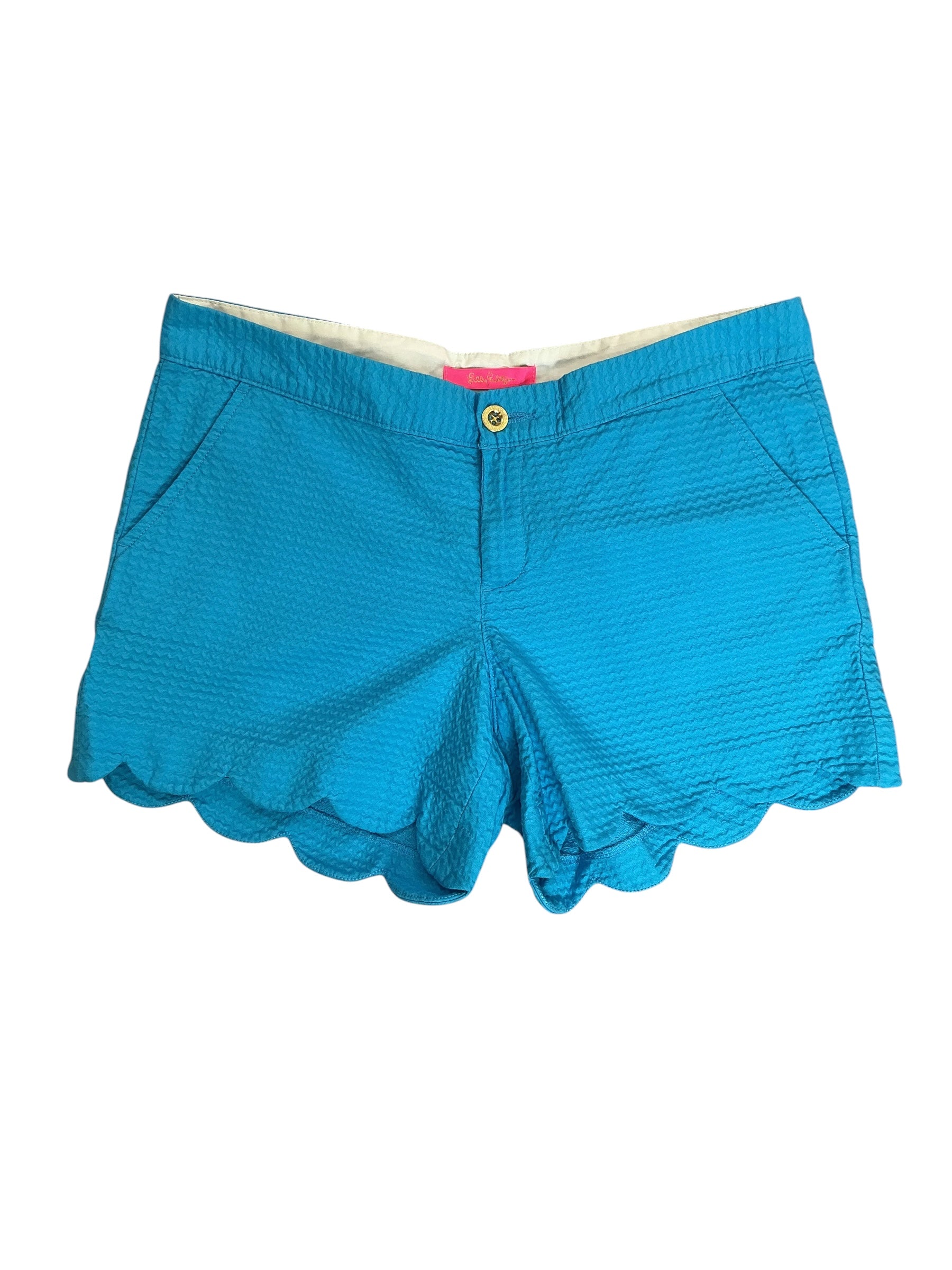 Lilly Pulitzer Buttercup Scalloped Shorts Bali Blue - Size 6
