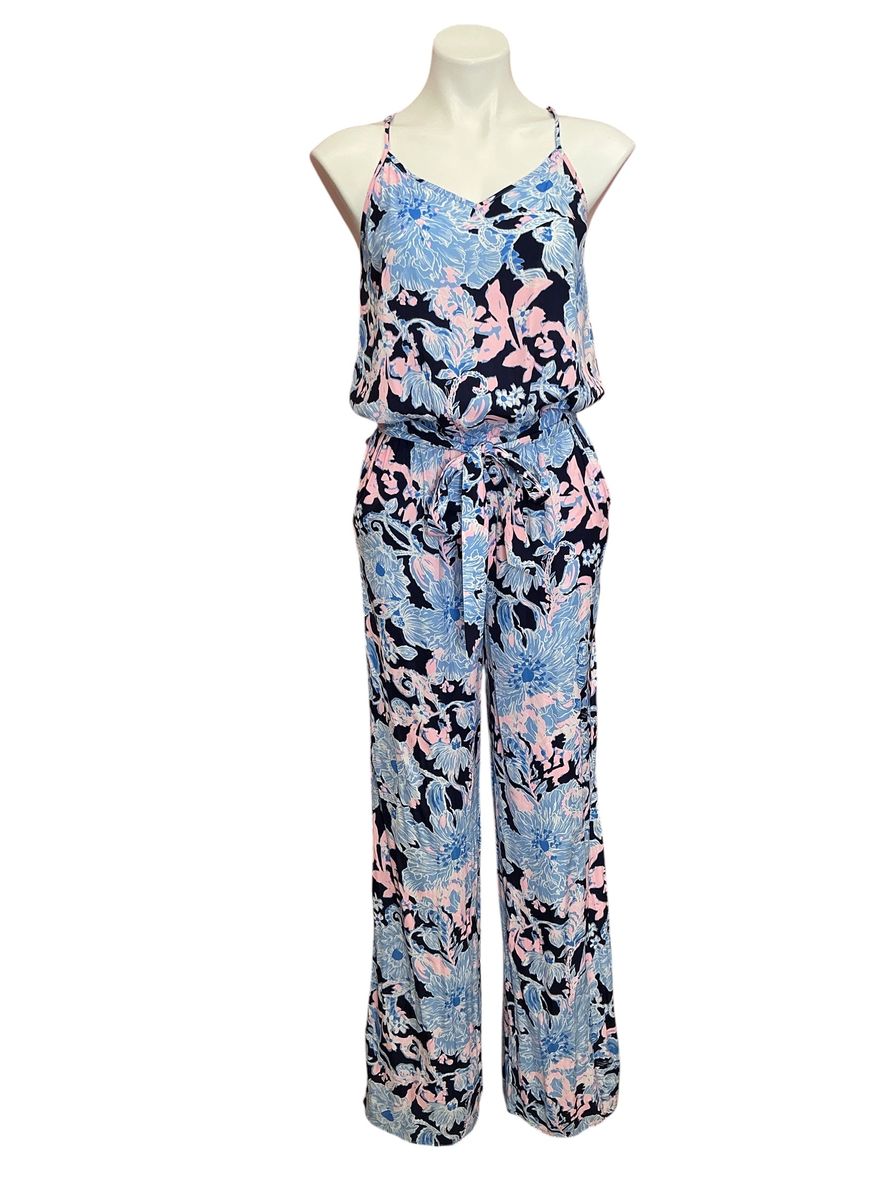 Lilly Pulitzer NWT Dusk Jumpsuit Bright Navy Amore Please - Size S