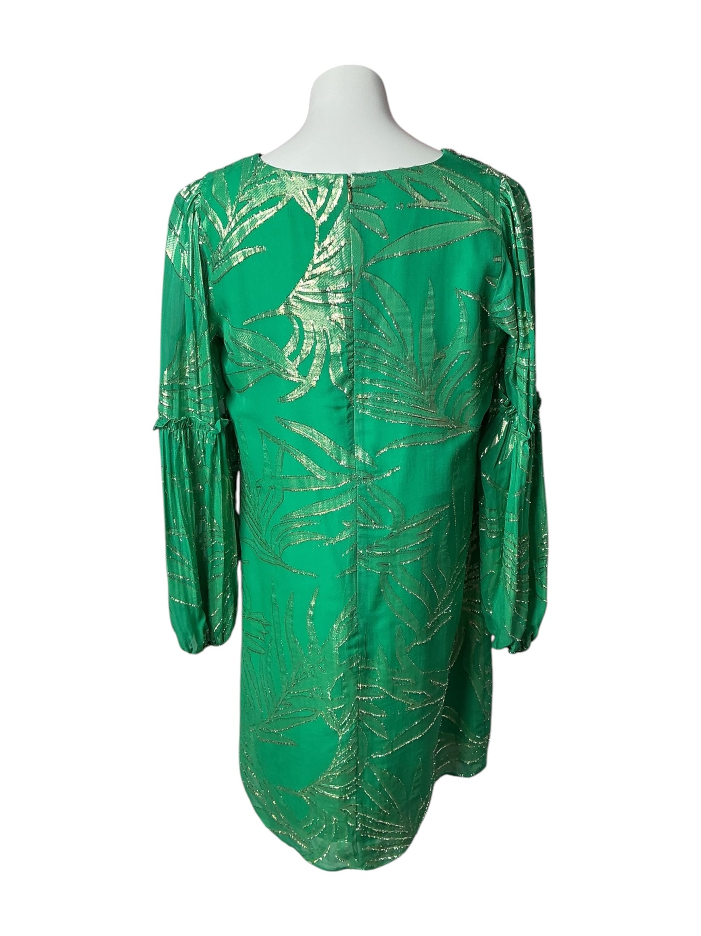 Lilly Pulitzer Cleme Silk Dress Botanical Green Palm Leaf - Size 12
