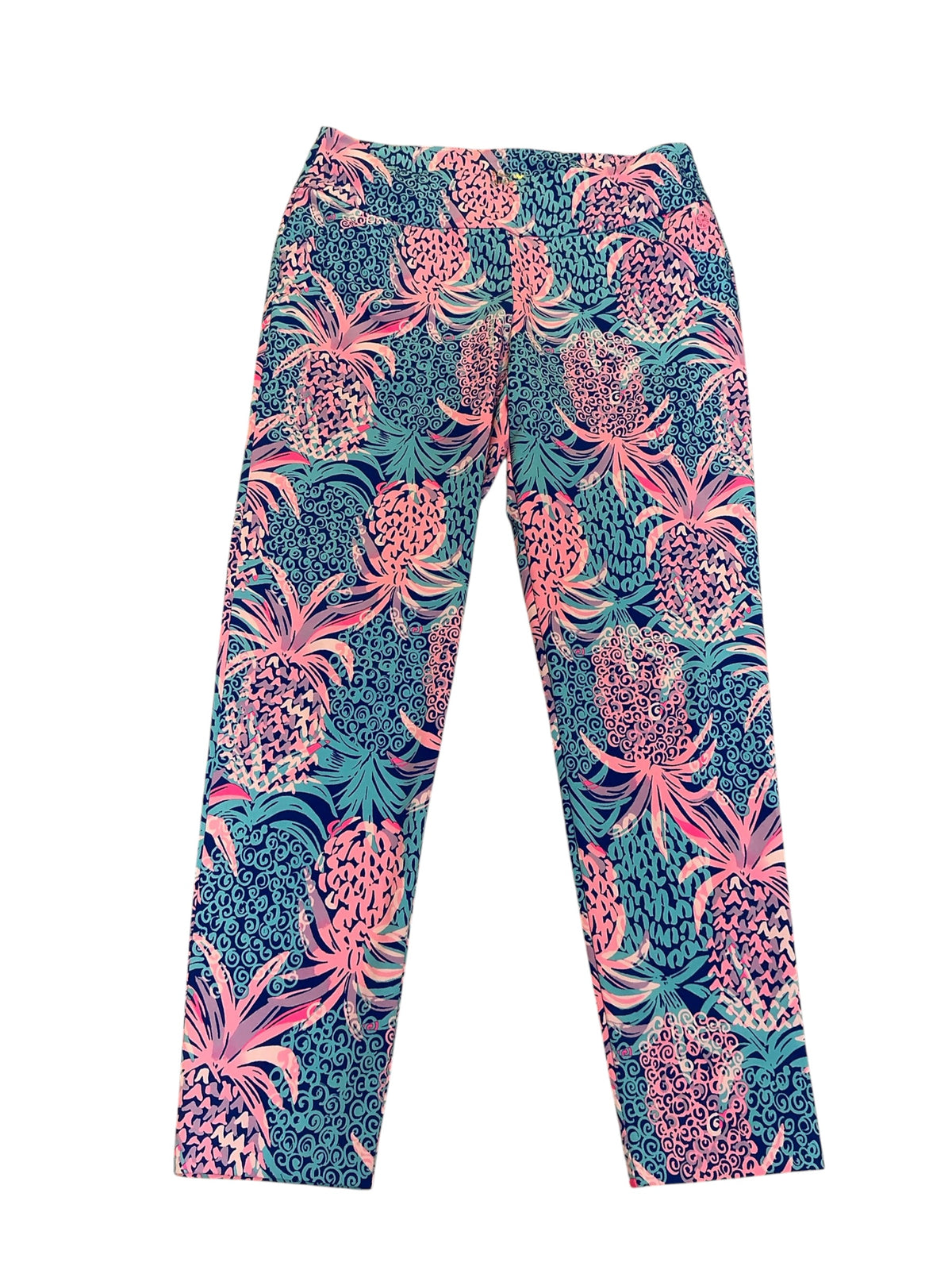 Lilly Pulitzer Luxletic Corso Pant Borealis Blue Tropic Down Low - Size 10