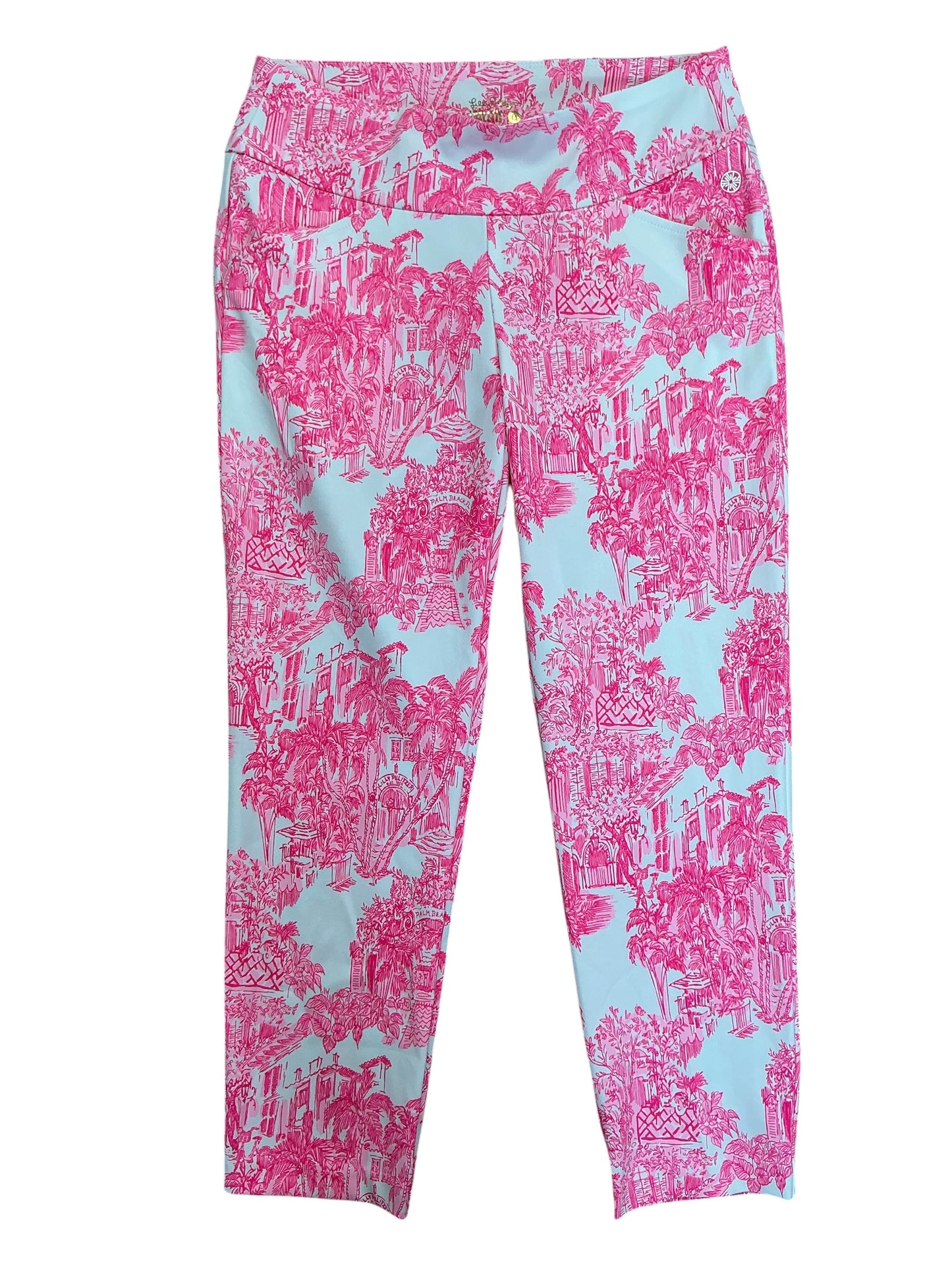 Lilly Pulitzer NWT Corso Crop Pants UPF 50+ Resort White PB Anniversary Toile - Size 6