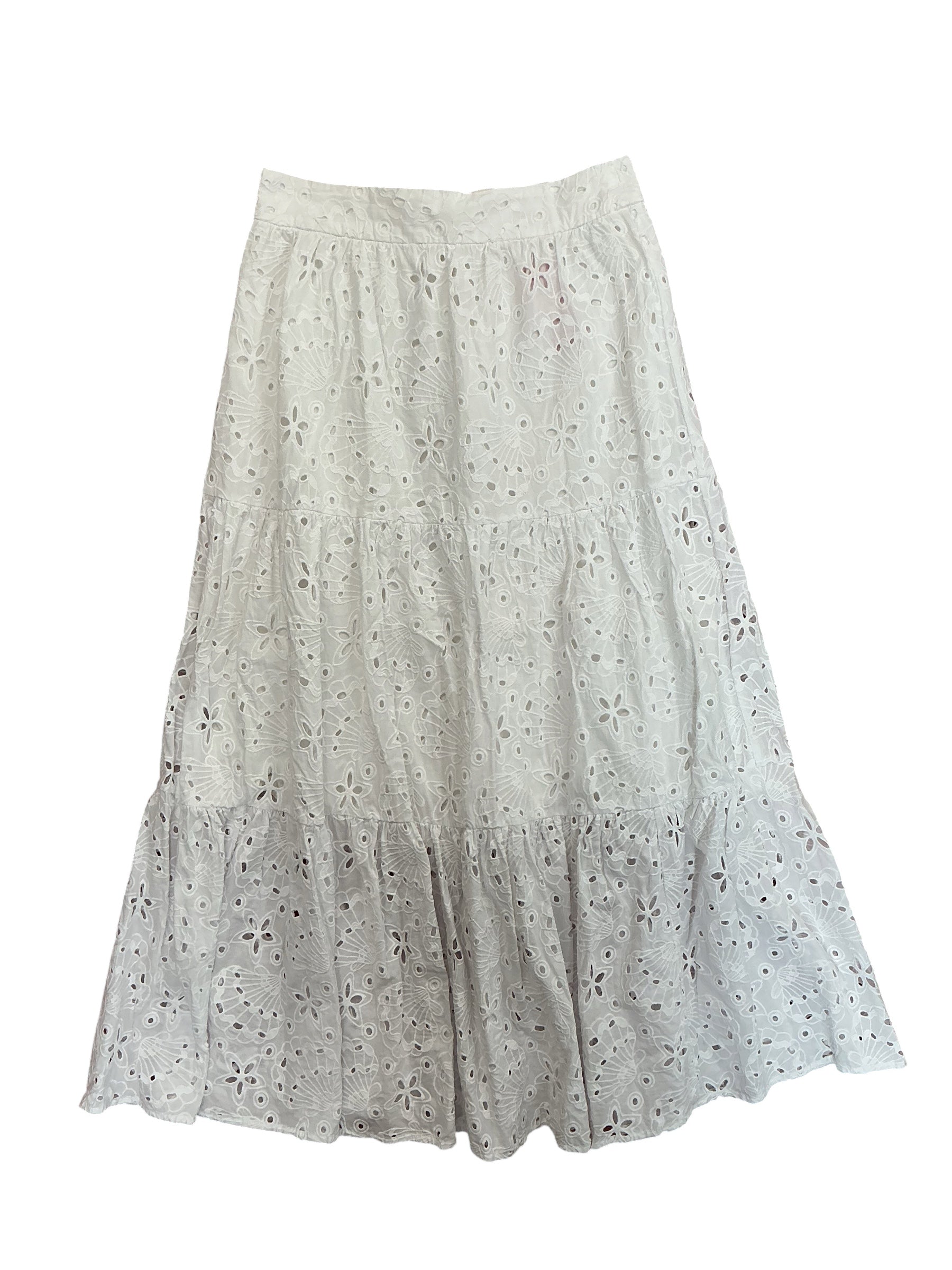 Lilly Pulitzer Winslow Eyelet Maxi Skirt Resort White Sealife Eyelet - Size 4
