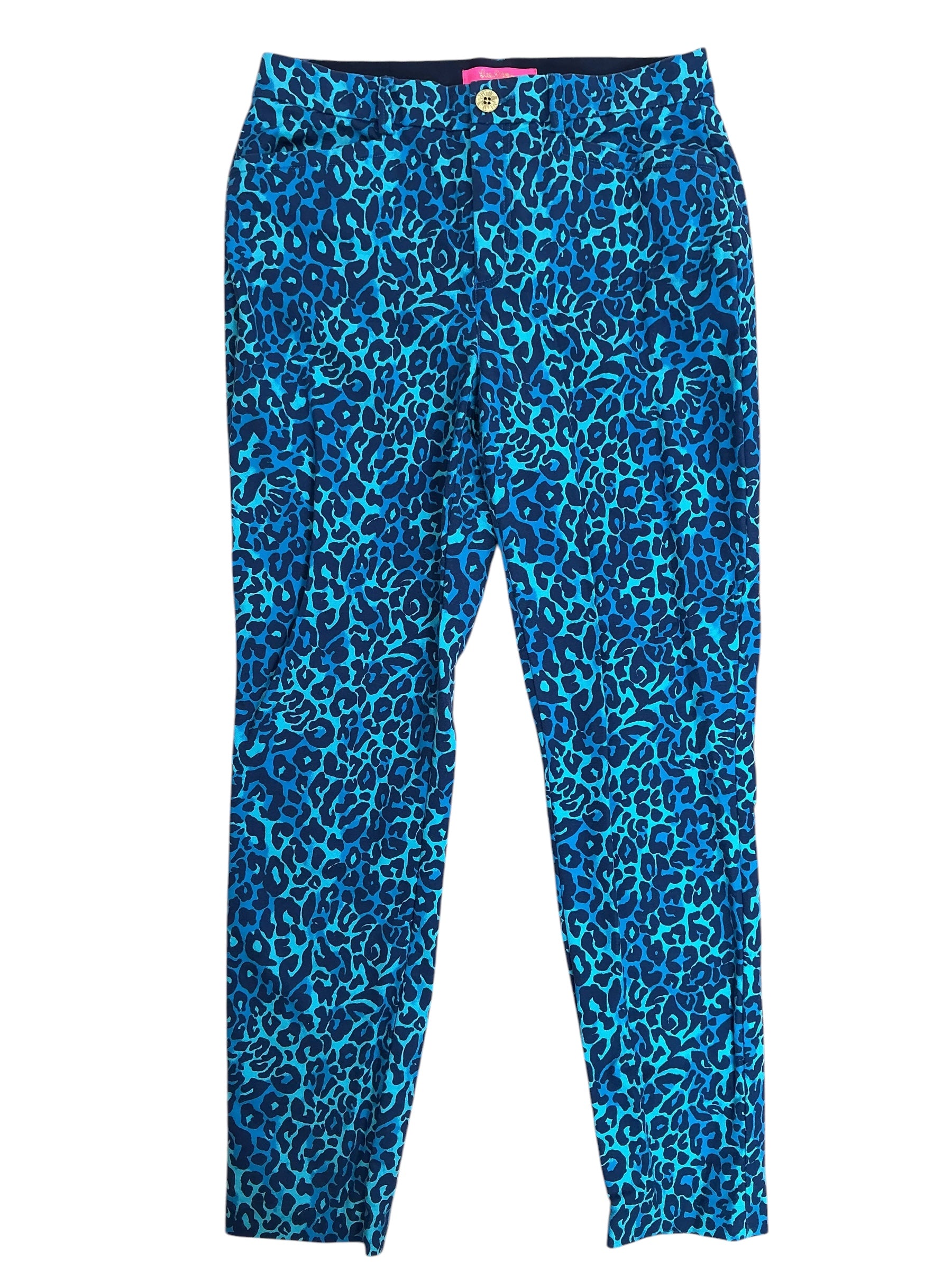 Lilly Pulitzer Kelly Stretch Pants Oyster Bay Navy My Favorite Spot - Size 10