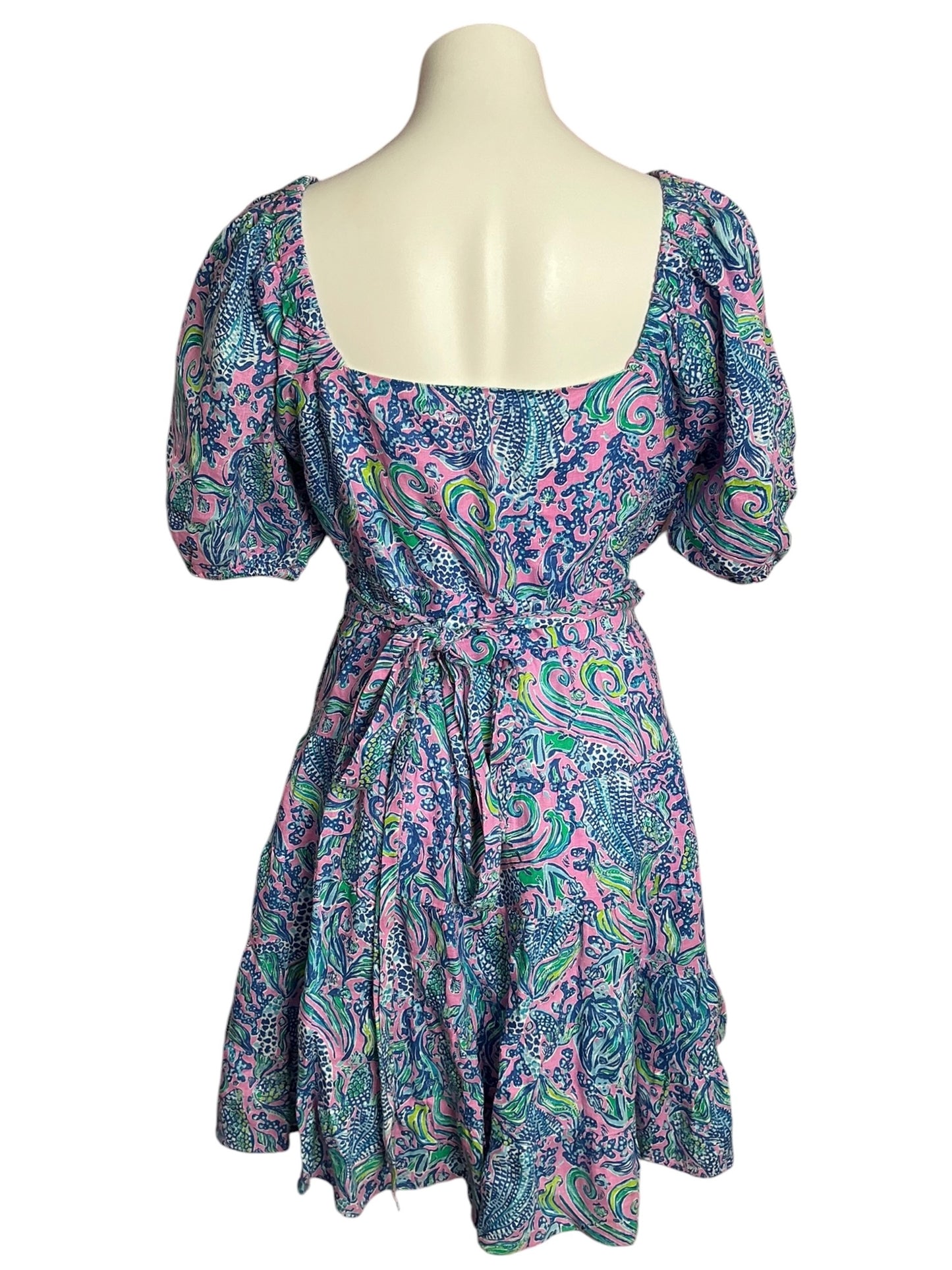 Lilly Pulitzer Iralee Wrap Dress Lilac Rose We Mermaid It - Size 14
