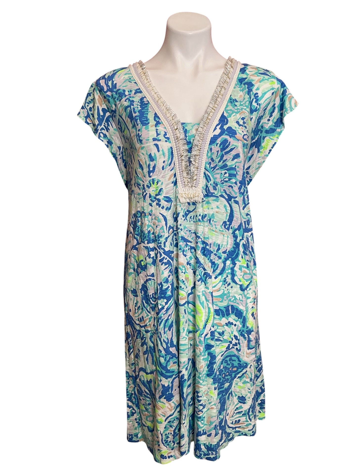 Lilly Pulitzer Zandra Dress Bennet Blue Salty Seas - Size XL