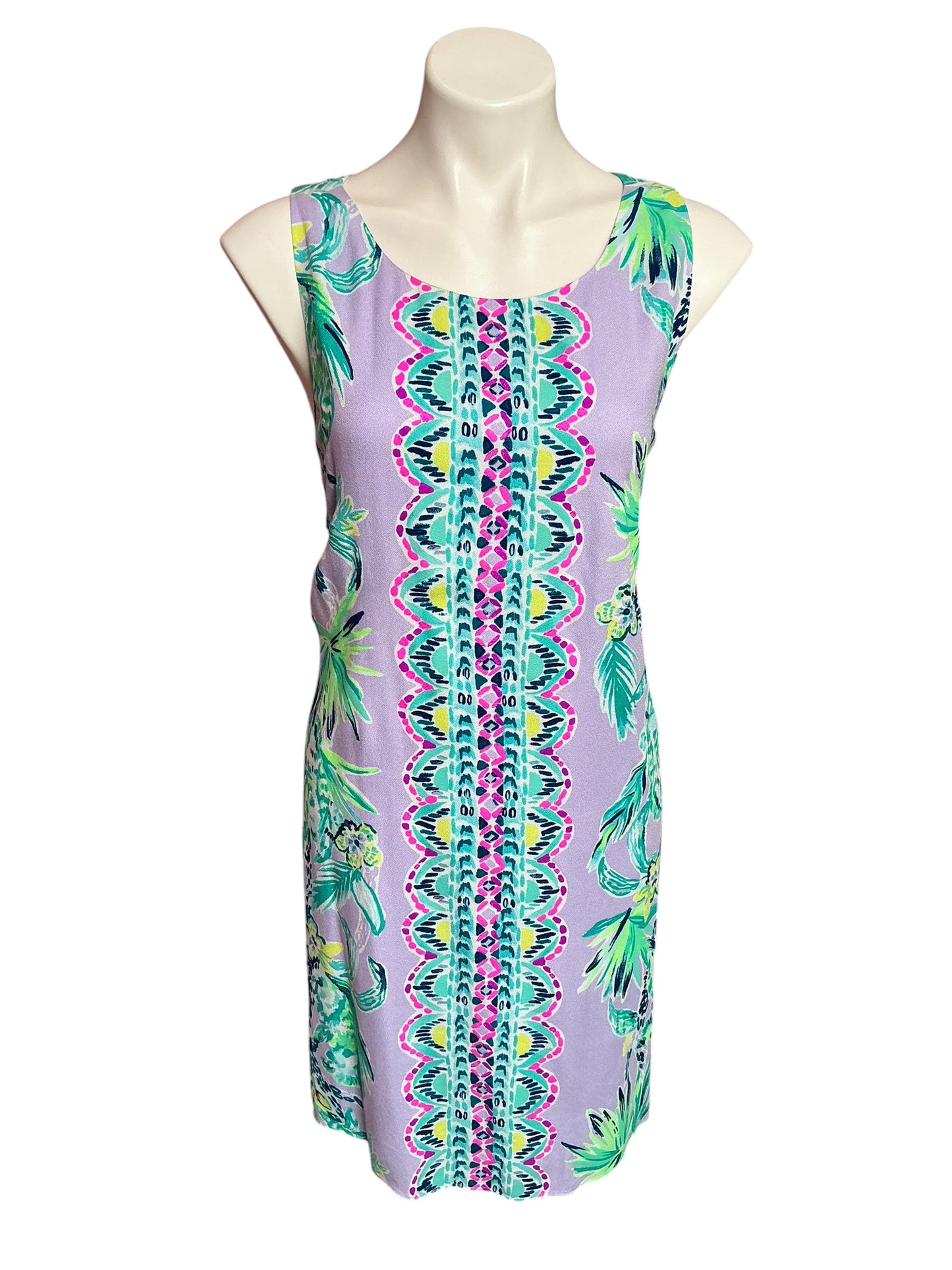 Lilly Pulitzer Jackie Shift Dress Light Lilac It’s Impawsible Eng Woven - Size XL