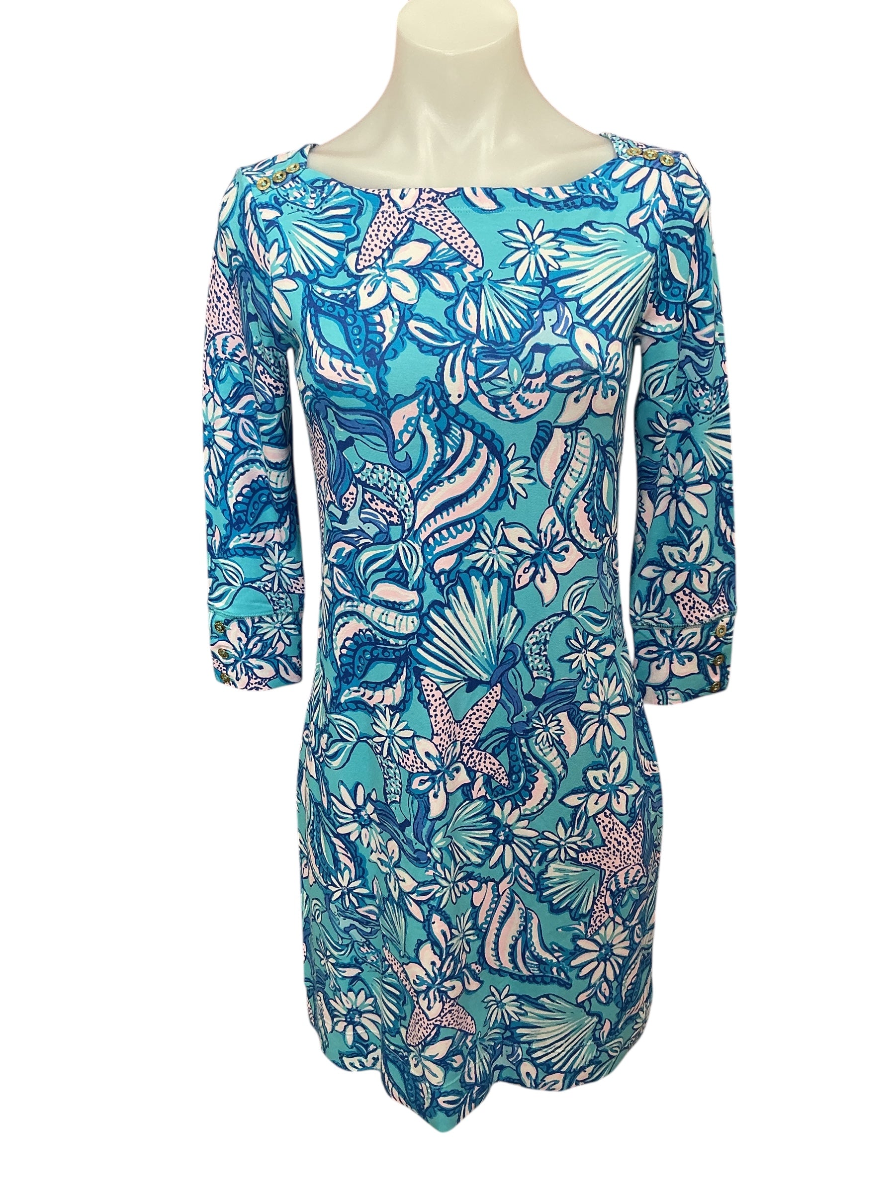 Lilly Pulitzer Sophie Dress Amalfi Blue Sound The Sirens - Size XS