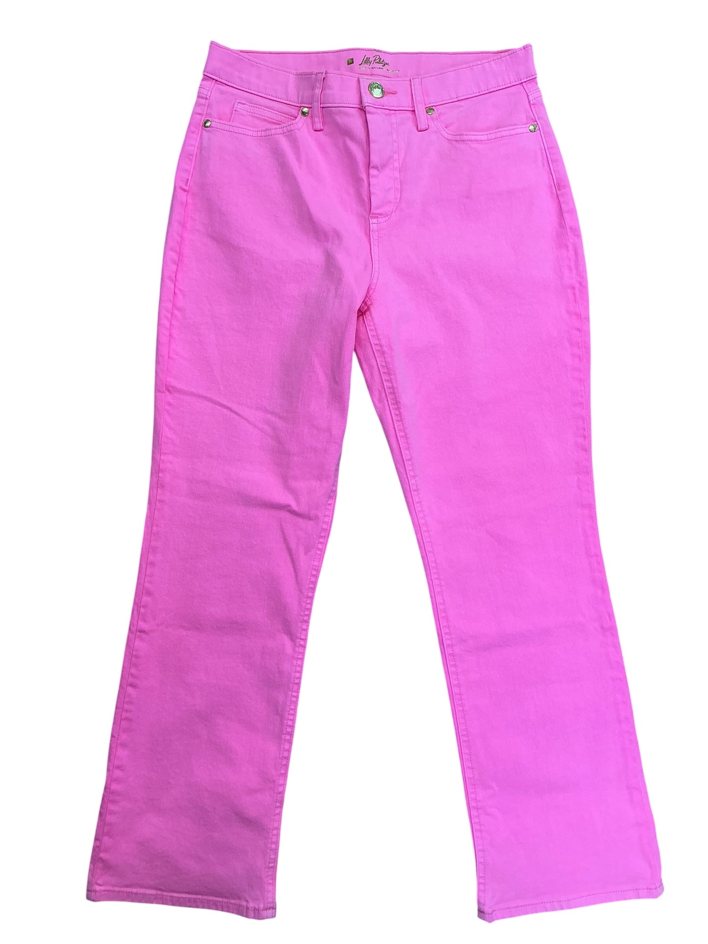 Lilly Pulitzer NWT Annet High Rise Crop Flare Pants Rousseau Pink - Size 8
