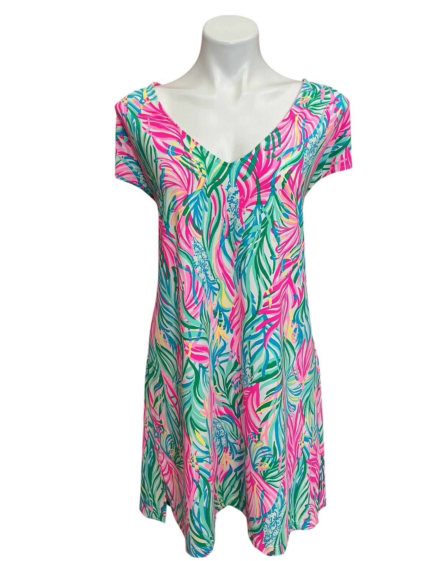 Lilly Pulitzer NWT Talli V Neck Coverup Multi Sea Turtle Soirée - Size XL