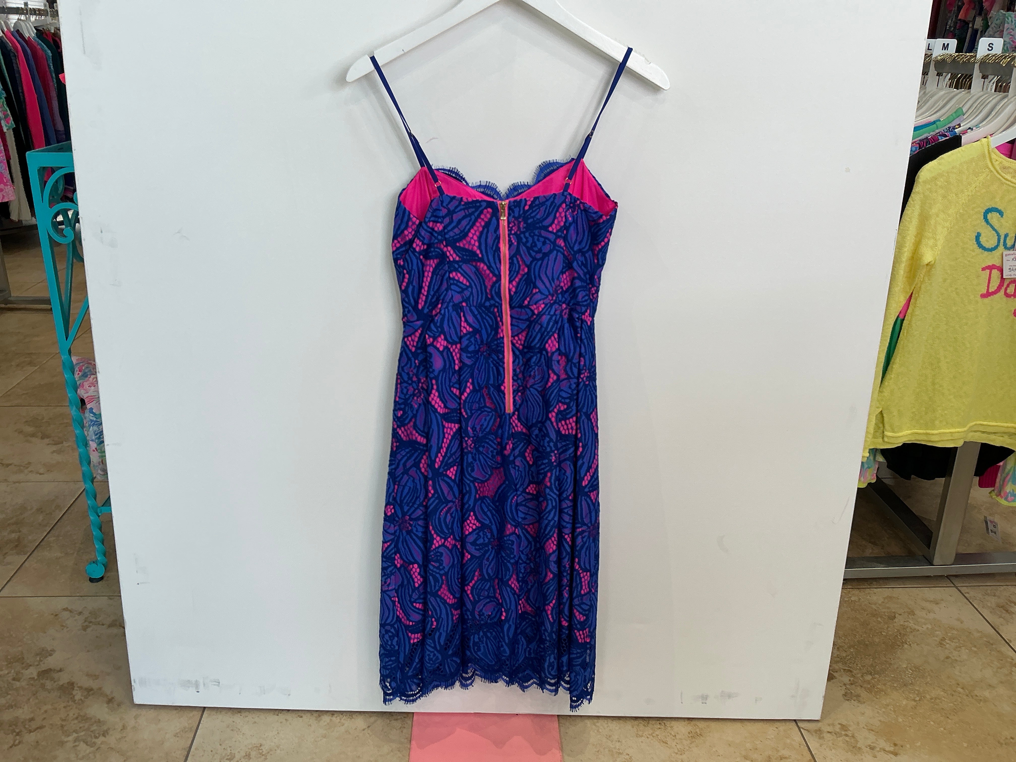 Lilly Pulitzer Camella Dress Royal Purple Two Tone Orchid Lace - Size 0