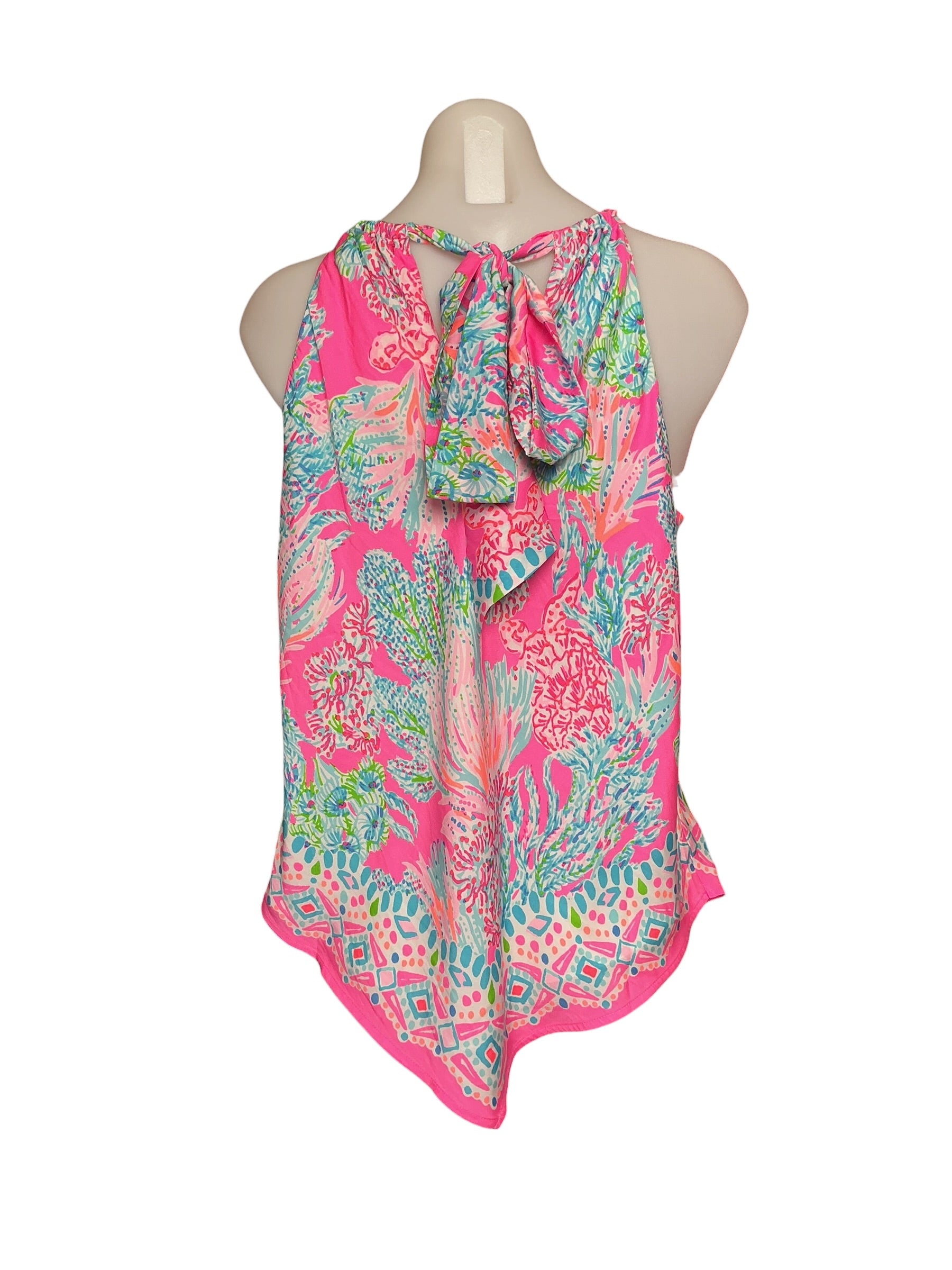 Lilly Pulitzer Bowen Halter Top - Havana Pink Turtle Tidepool - Size S