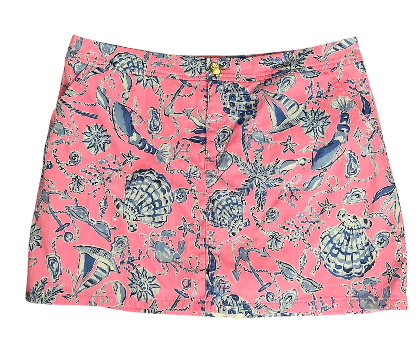 Lilly Pulitzer Colette Mini Skort Rousseau Pink Barefoot Beachcombers - Size 12