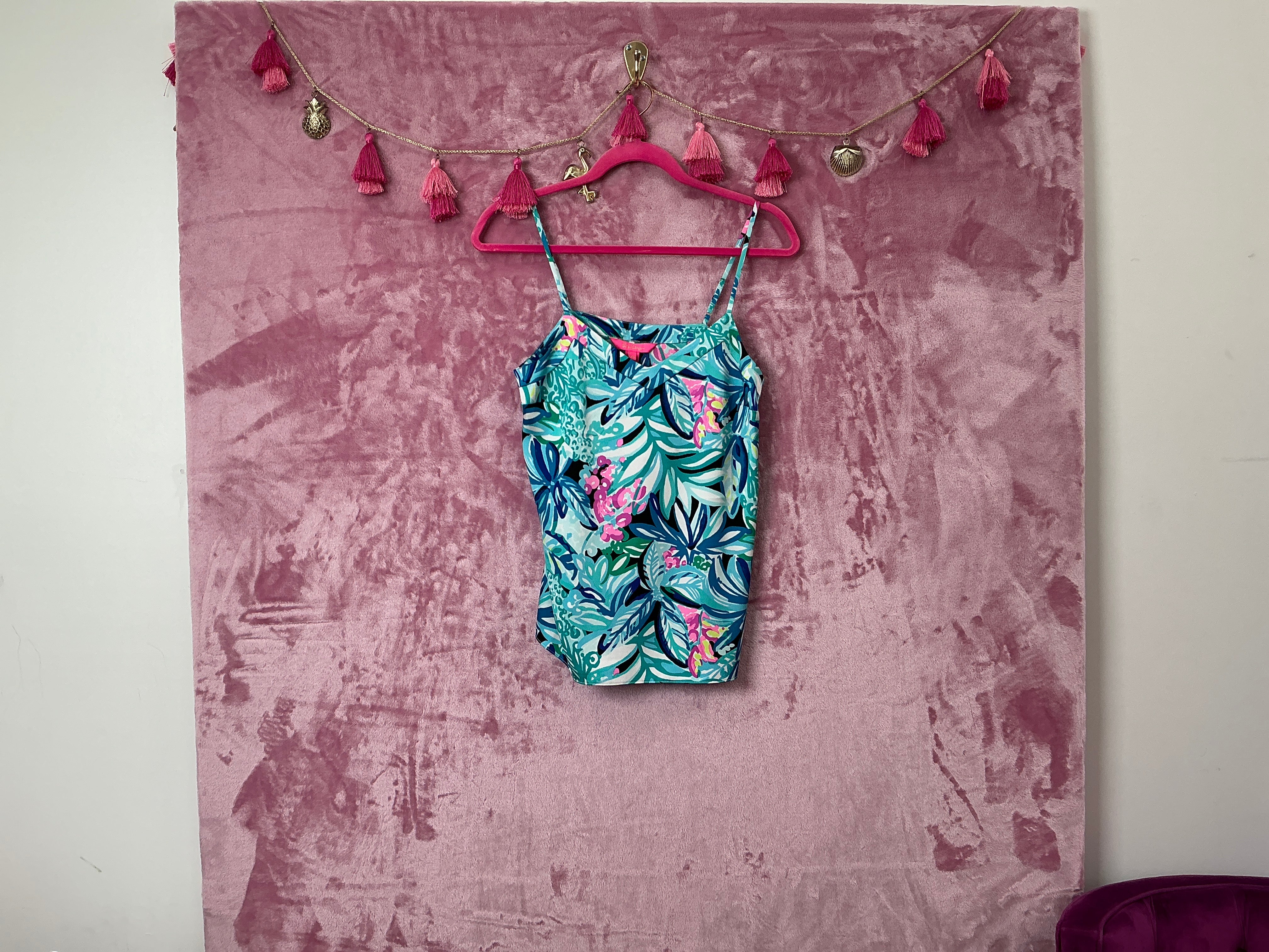 Lilly Pulitzer NWT Top Margaery Cami Maldives Green Hype It Up - Size XS