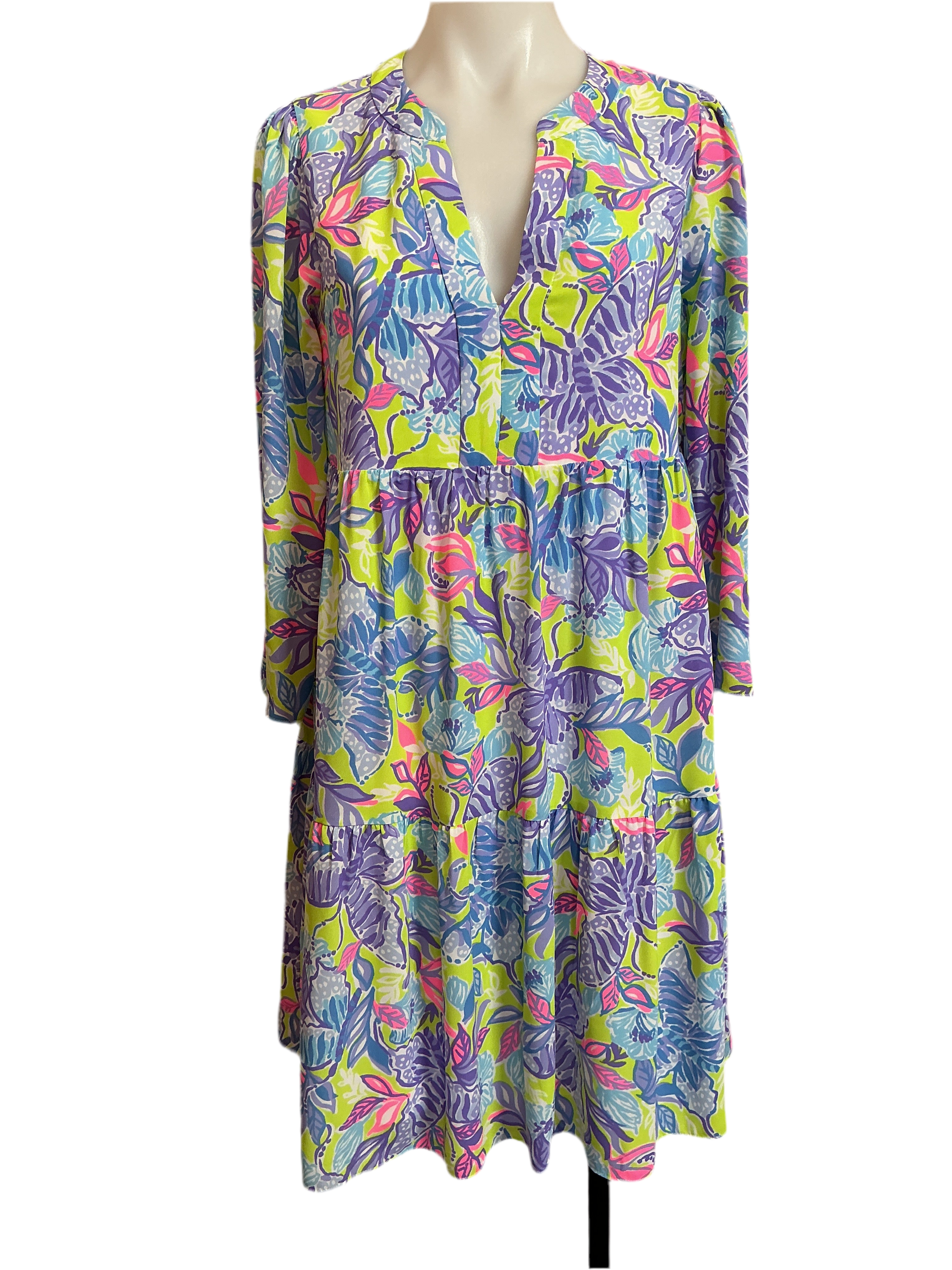 Lilly Pulitzer NWT Martine 3/4 Sleeve Dress Dew Drop Stay Fly - Size S