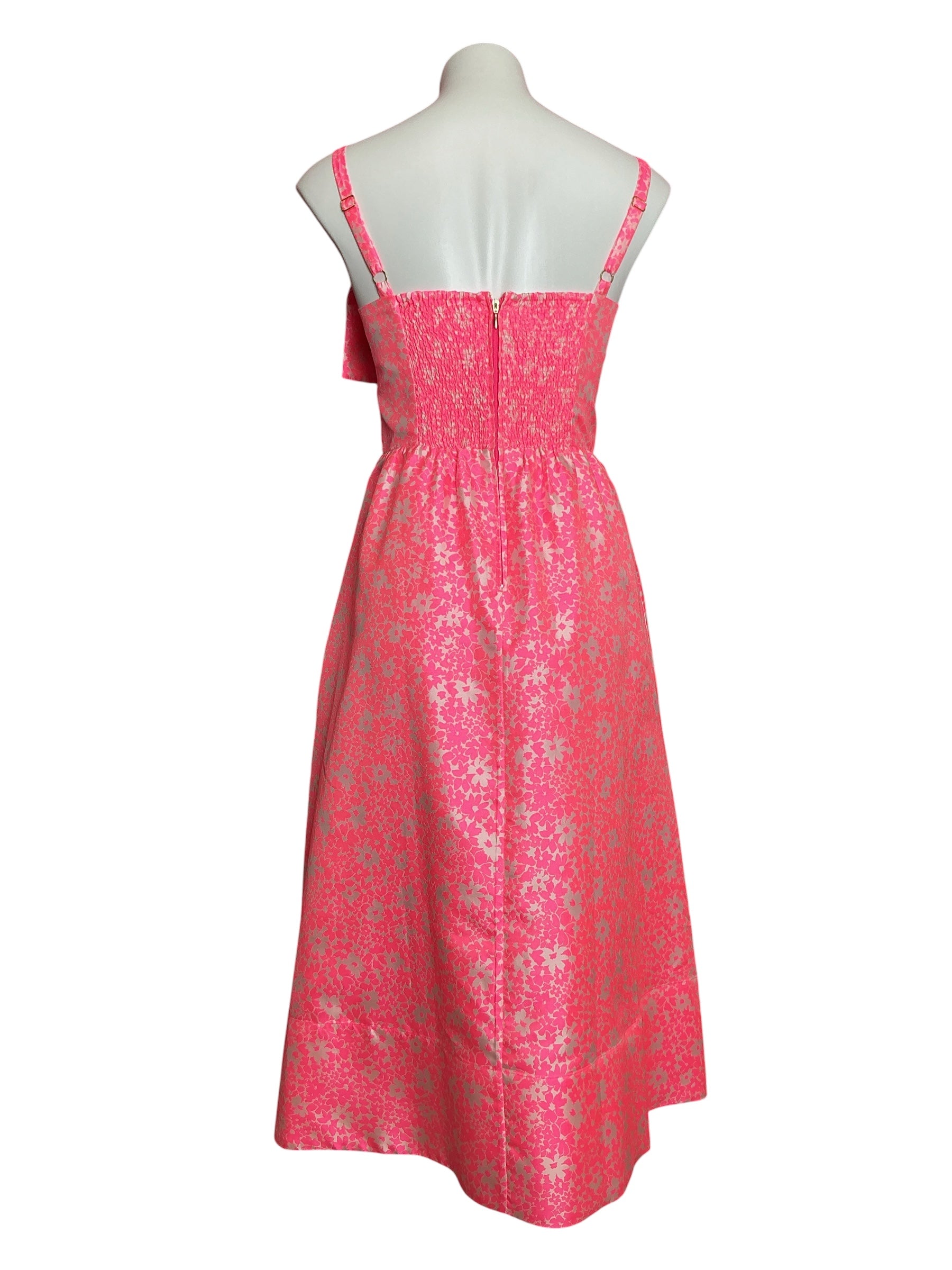 Lilly Pulitzer NWT Ellara Jacquard Midi Bow Dress Roxie Pink Baby Blues Jacquard - Size 2