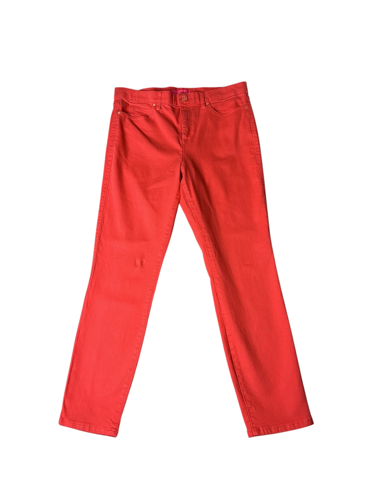 Lilly Pulitzer Worth Straight Jeans Spicy Coral - Size 12