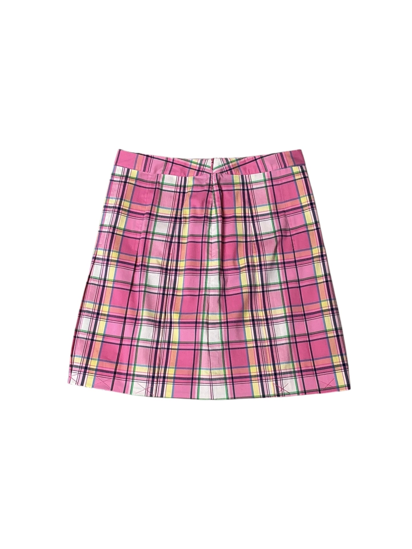 Lilly Pulitzer NWT Jackie Skirt Hibiscus Pin Peanut Island Plaid - Size 0