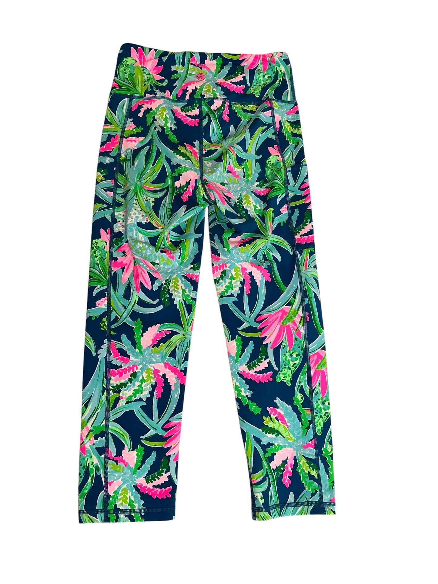 Lilly Pulitzer Weekender High Rise Crop Legging Macaw Blue Sweet Escape - Size S