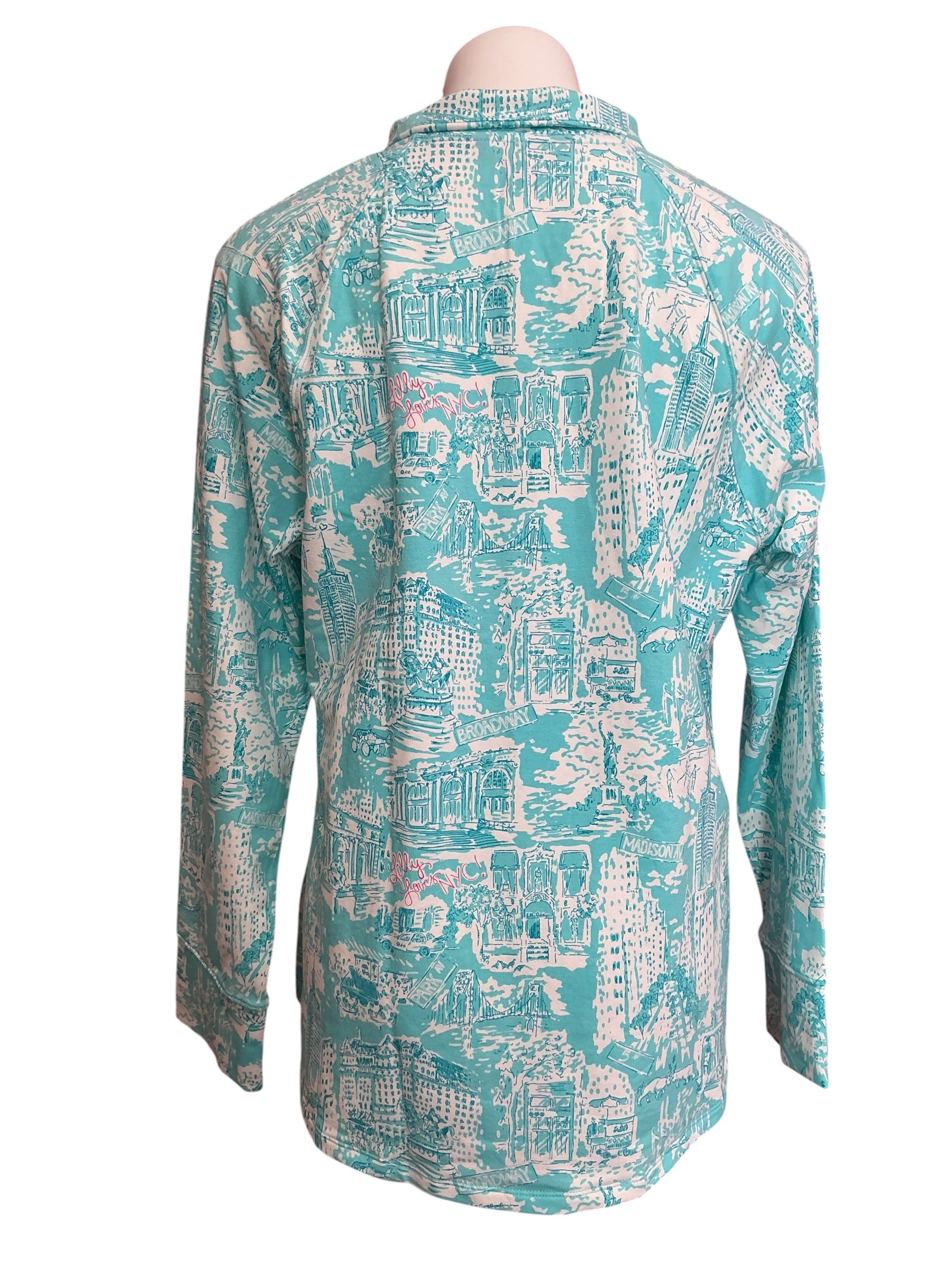 Lilly Pulitzer UPF 50+ Skipper Popover Top Shorely Boue NYC Toile - Size XL