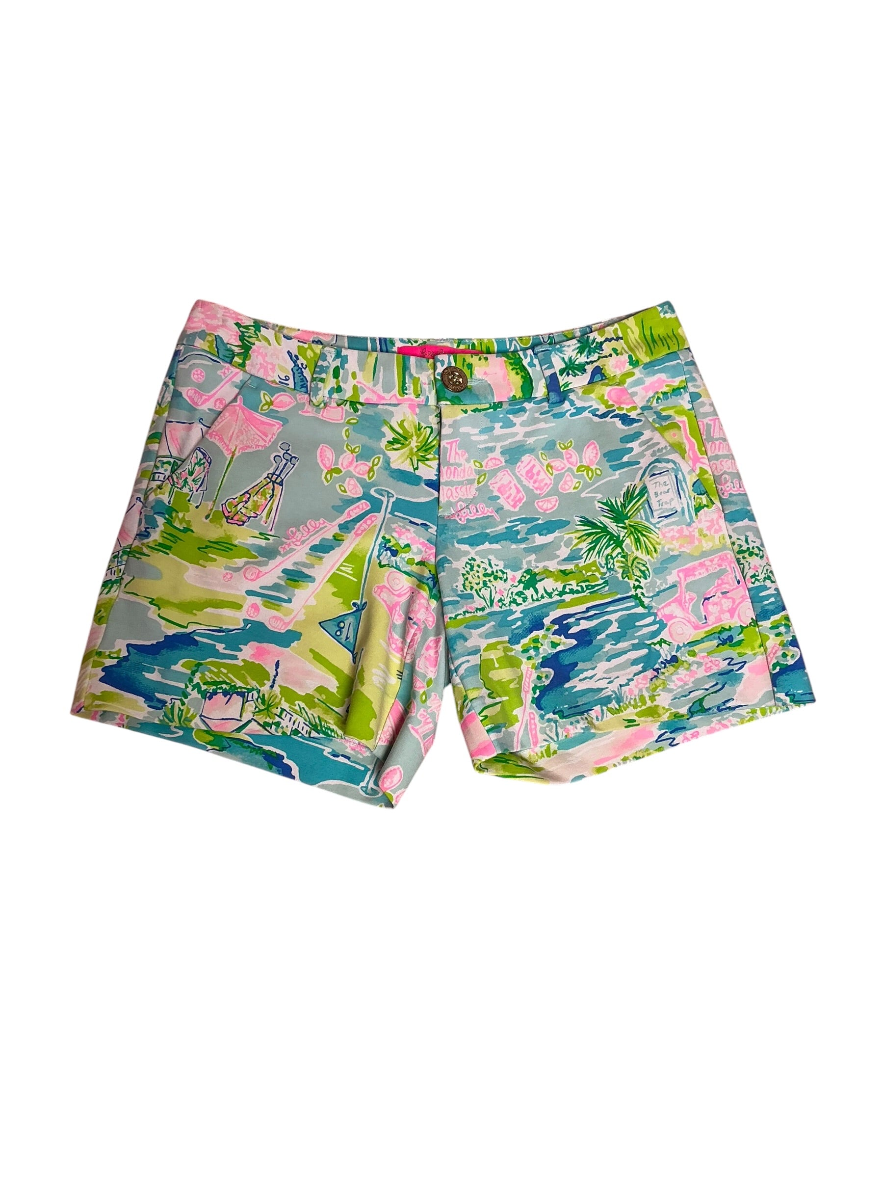 Lilly Pulitzer Callahan Knit Short Multi Honda Classic Toile - Size 00