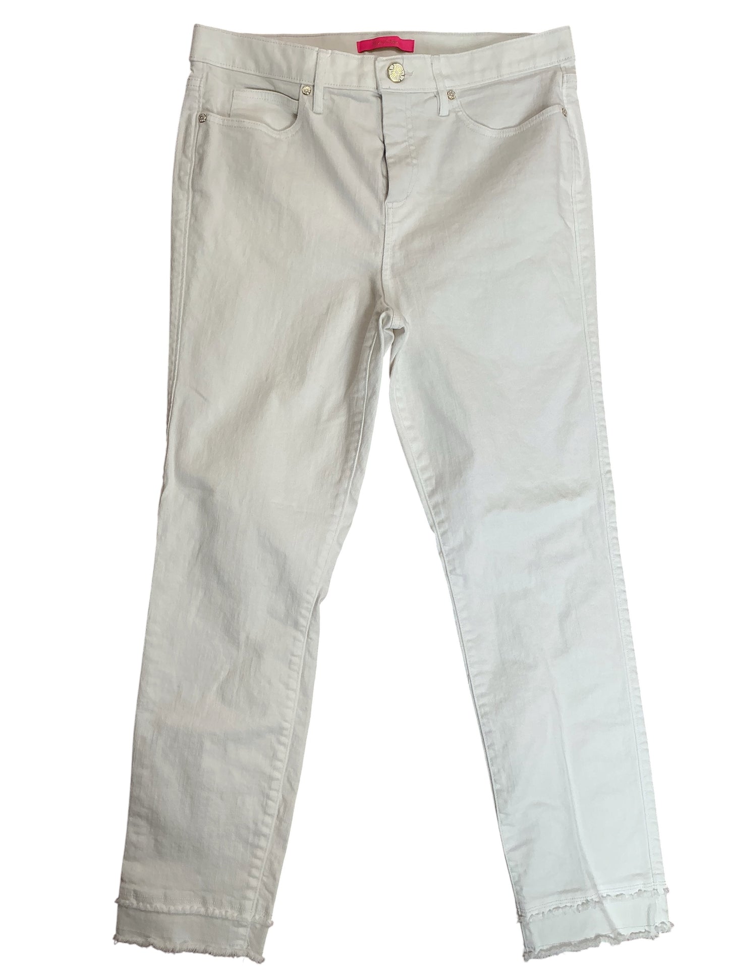 Lilly Pulitzer South Ocean Slim Crop Jeans Resort White - Size 12