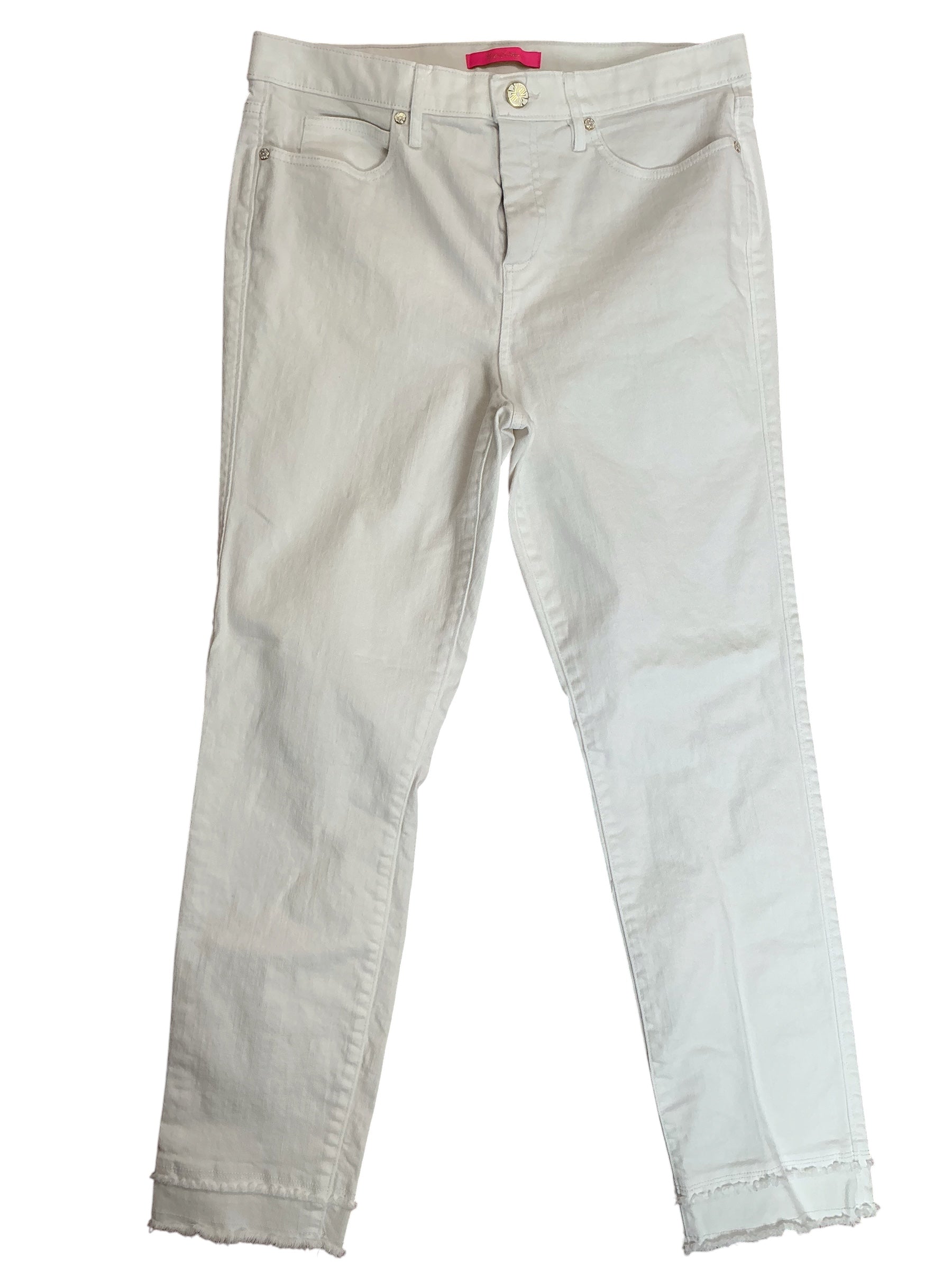 Lilly Pulitzer South Ocean Slim Crop Jeans Resort White - Size 12