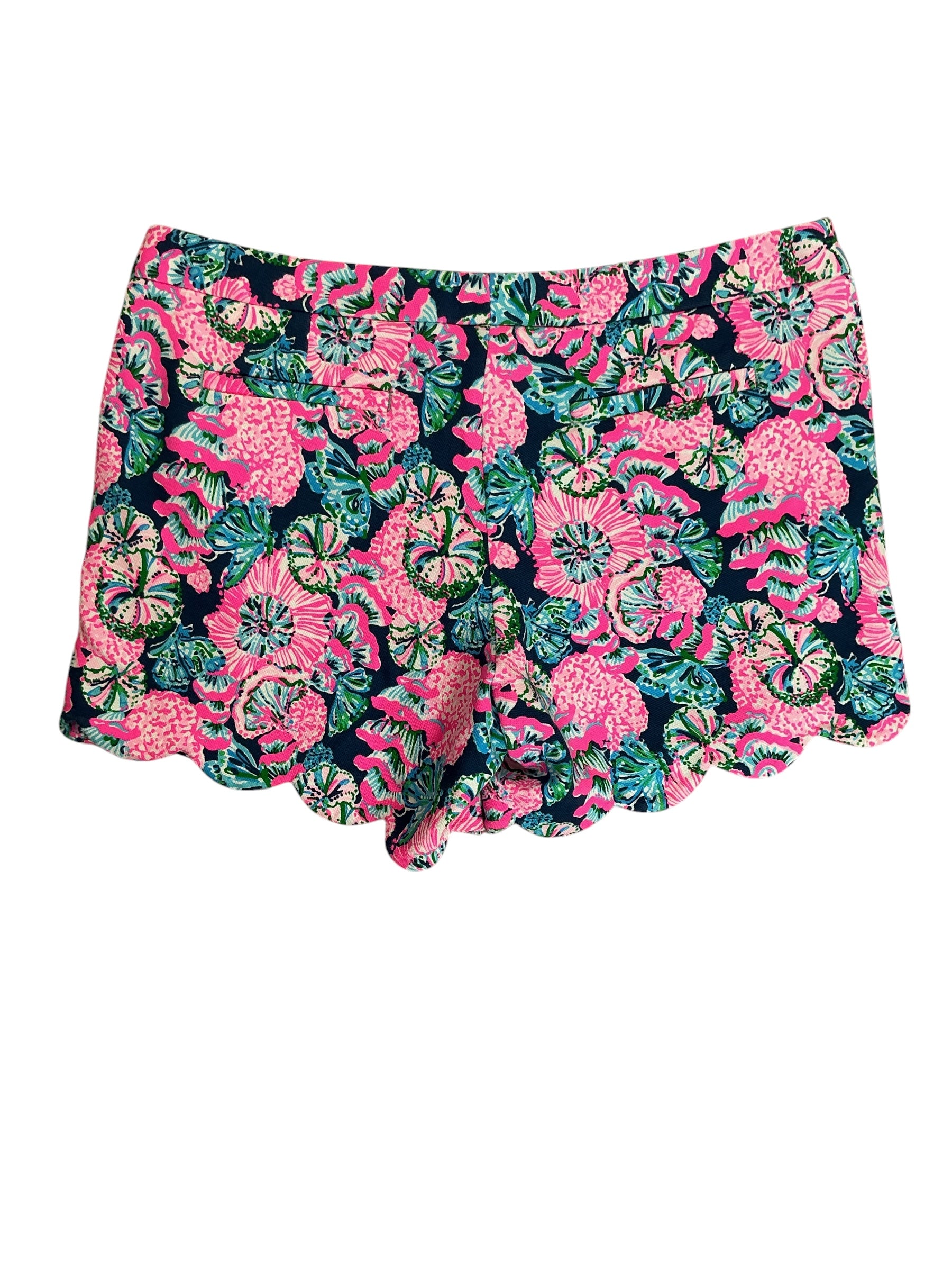 Lilly Pulitzer NWT Buttercup Knit Shorts Oyster Bay Navy Shroom With A View - Size 12