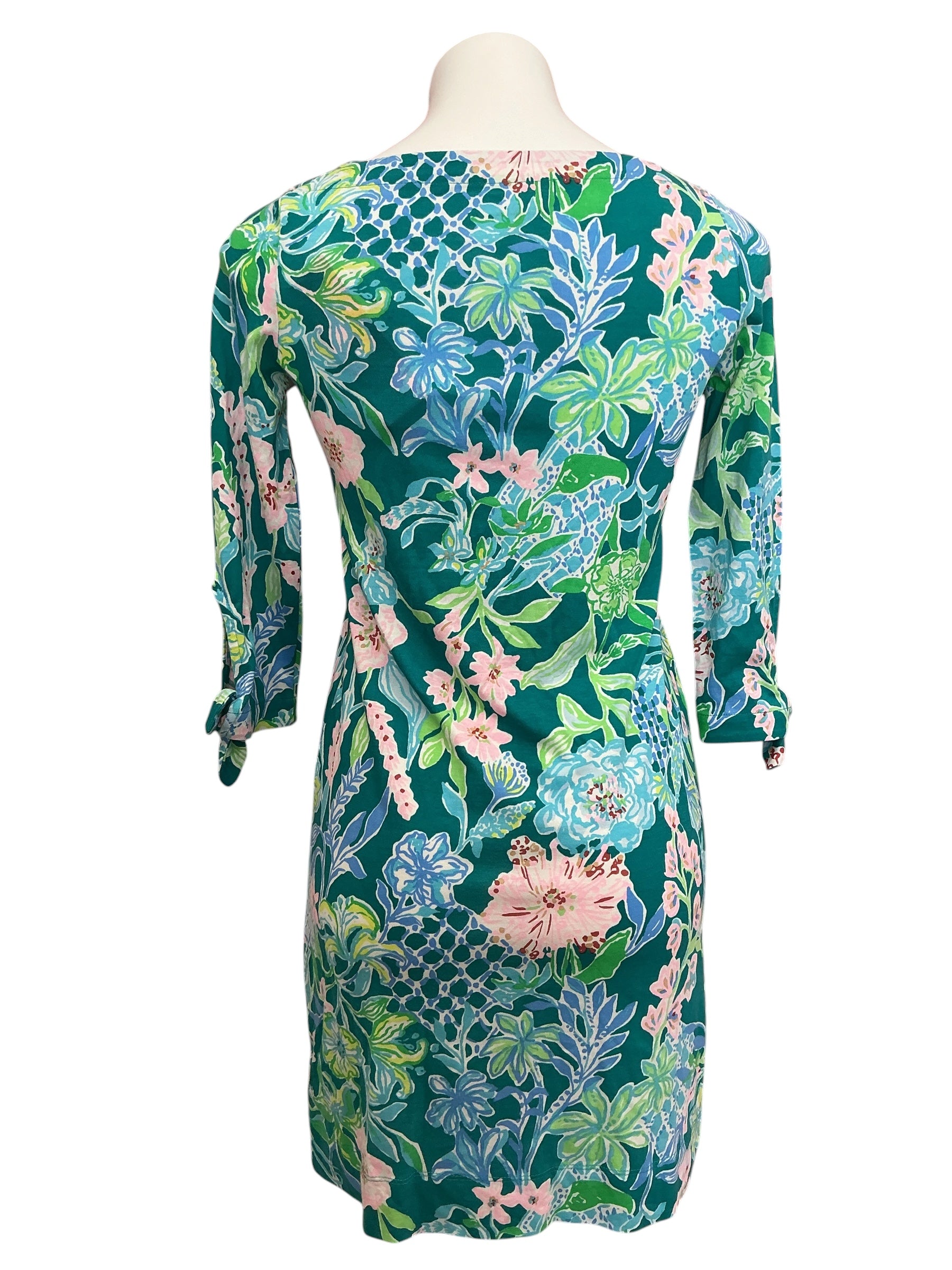 Lilly Pulitzer NWT Lidia 3/4 Sleeve Boatneck Dress Multi Hot On The Vine - Size XXS