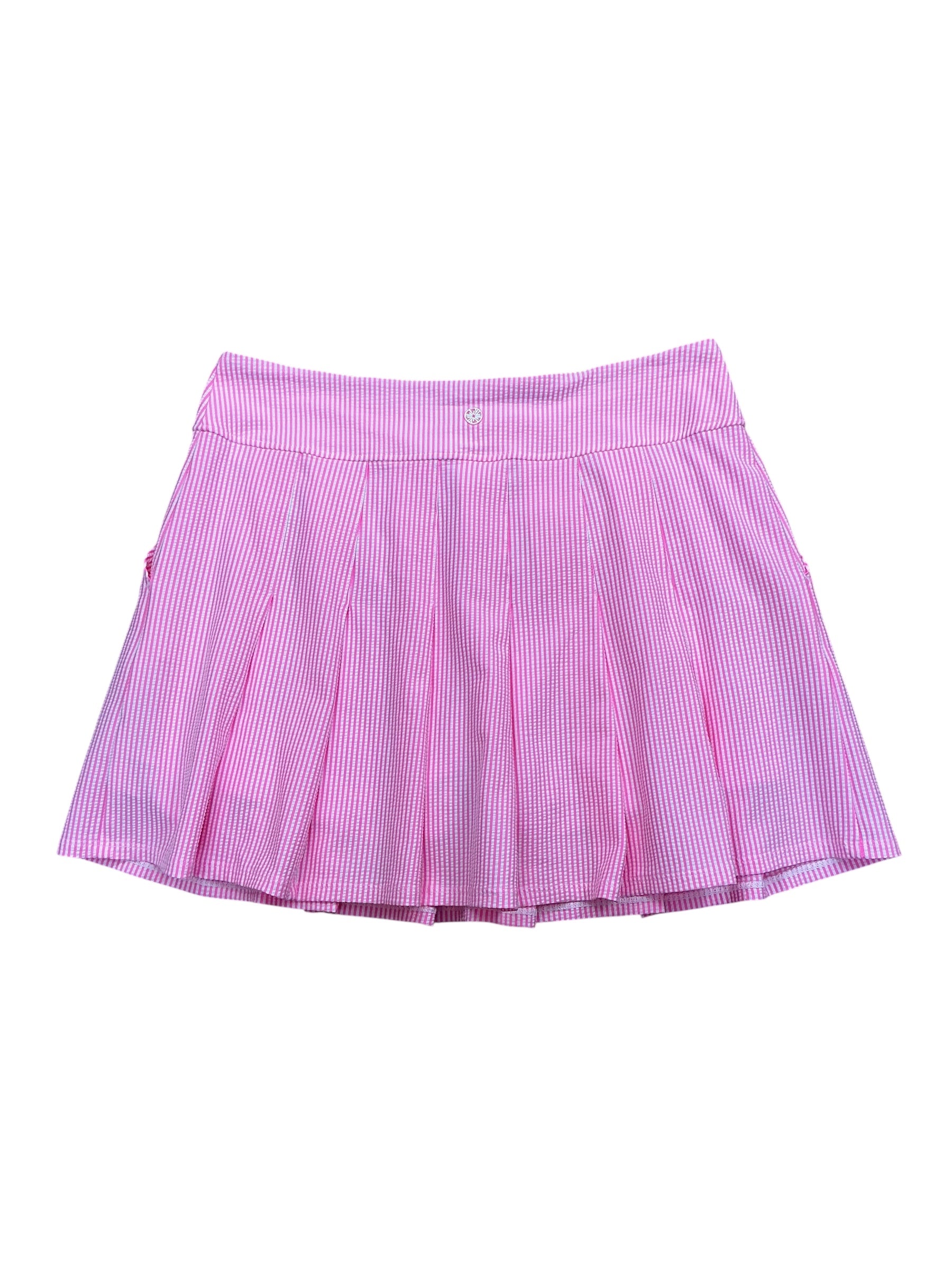 Lilly Pulitzer Luxletic Priska Skort UPF 50+ Havana Pink Performance Seersucker - Size 14