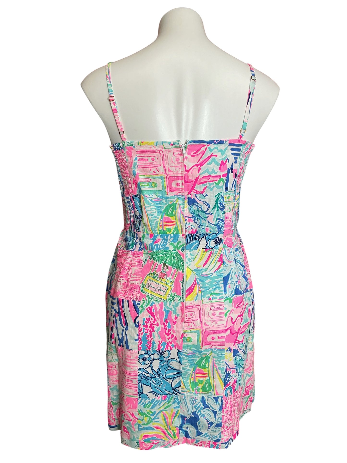 Lilly Pulitzer Jesse Romper Multi Pop Up Summer Remix Patch - Size 14