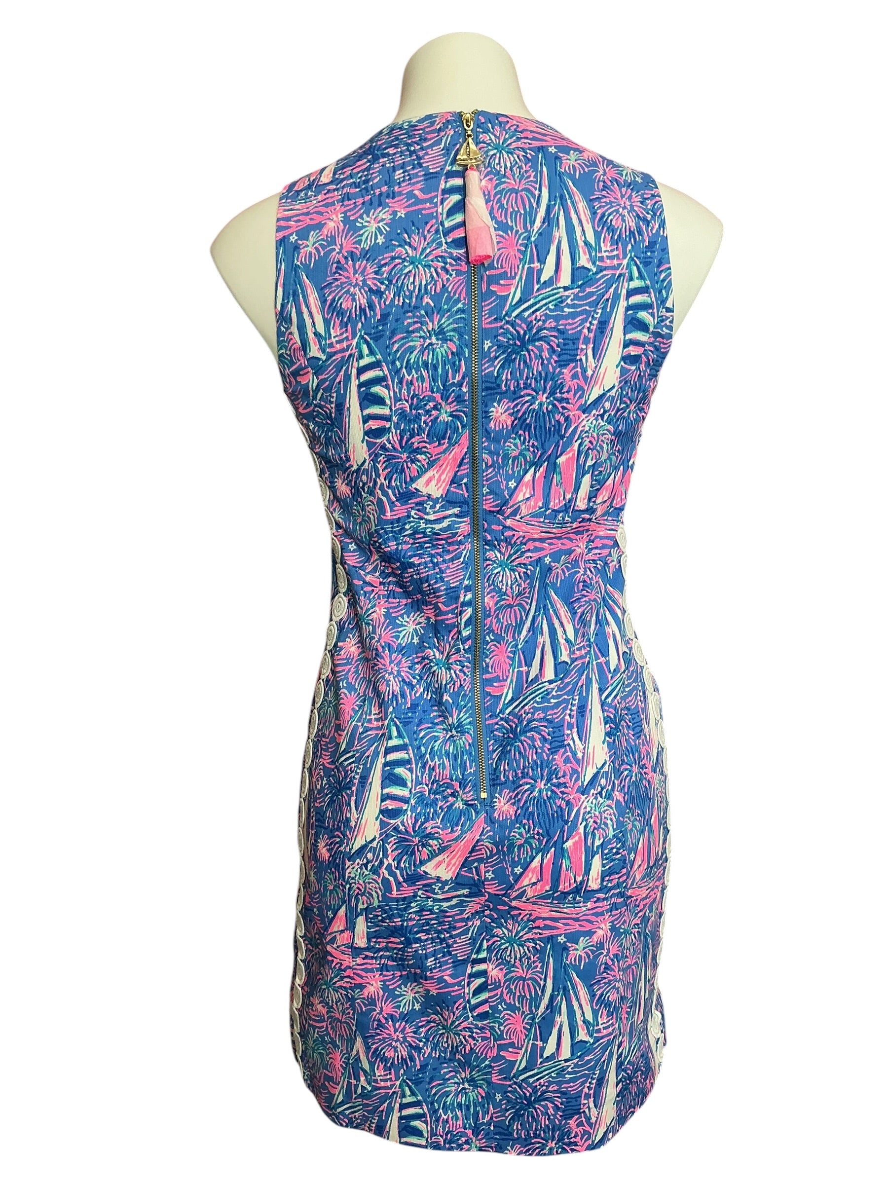 Lilly Pulitzer NWT Mila Stretch Shift Dress Boca Blue It’s A Sailabration - Size 0