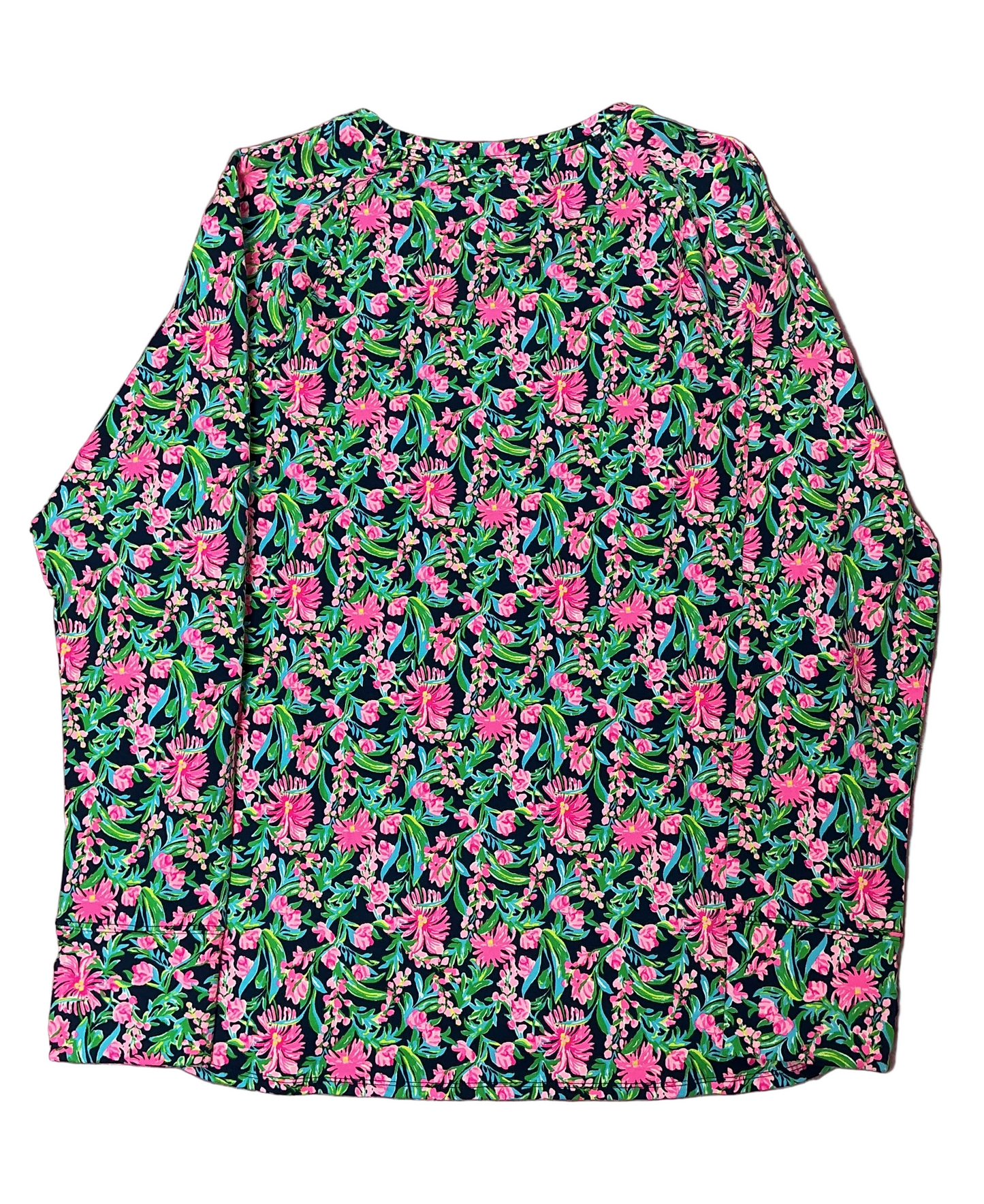 Lilly Pulitzer NWT - Blythe Pullover UPF 50 - Low Tide Navy Garden Variety - Size XL