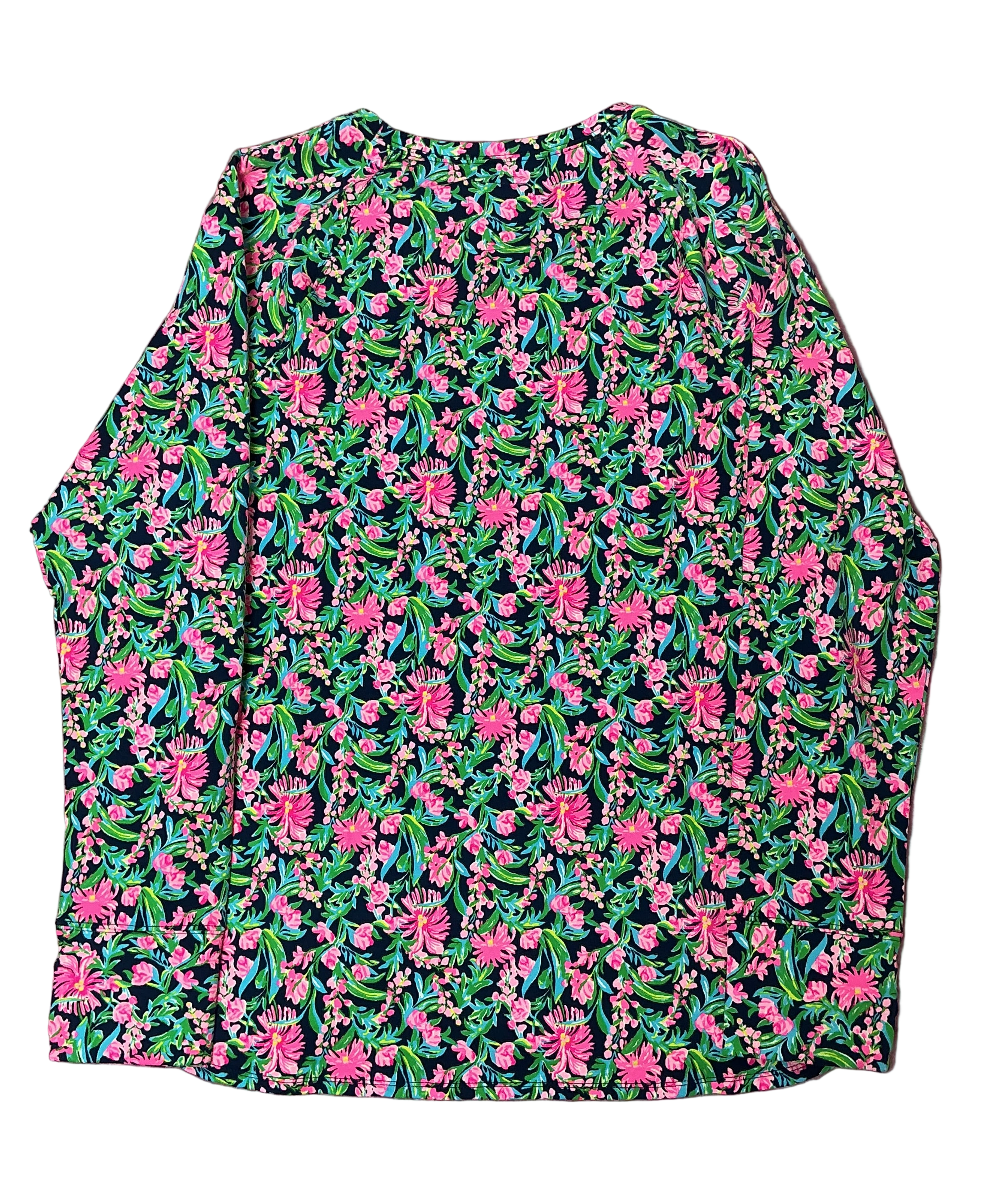 Lilly Pulitzer NWT - Blythe Pullover UPF 50 - Low Tide Navy Garden Variety - Size XL