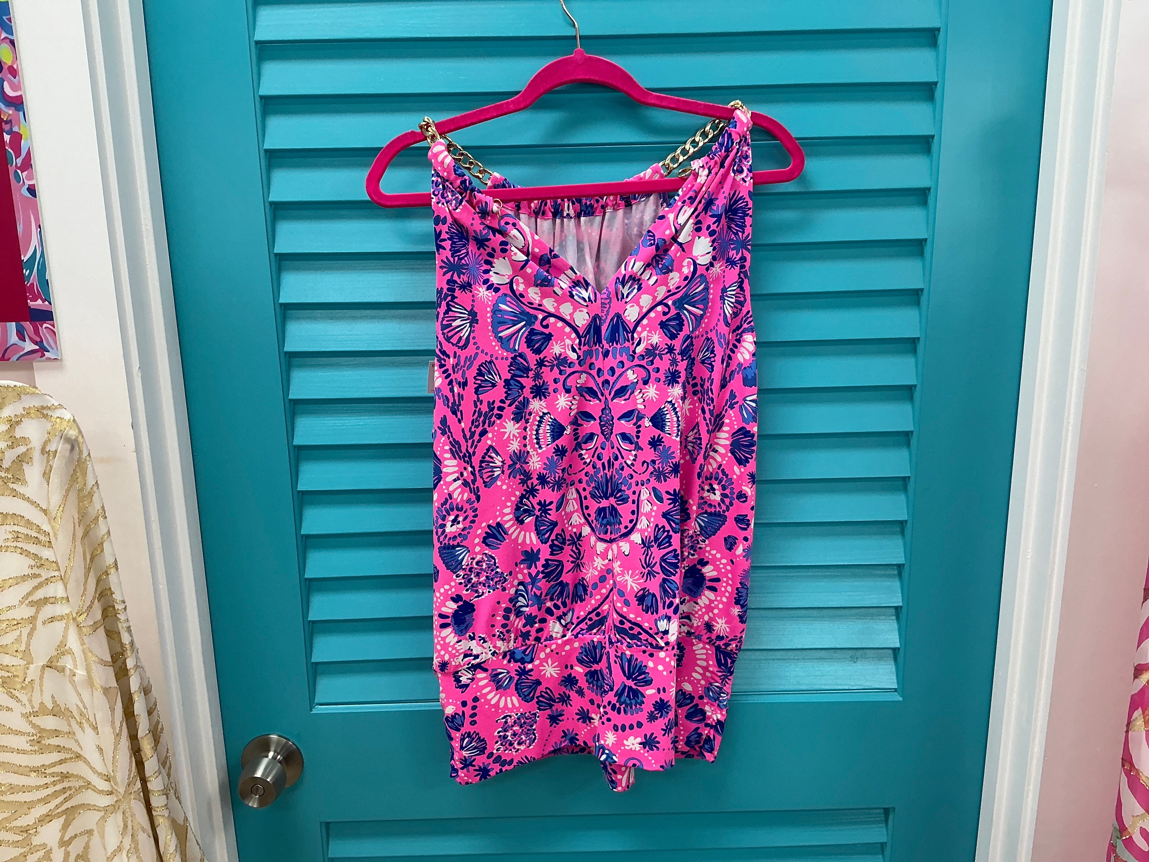 Lilly Pulitzer Top NWT - Bowen Halter Top - Havana Pink - Turtle Tidepool Engineered - Size L