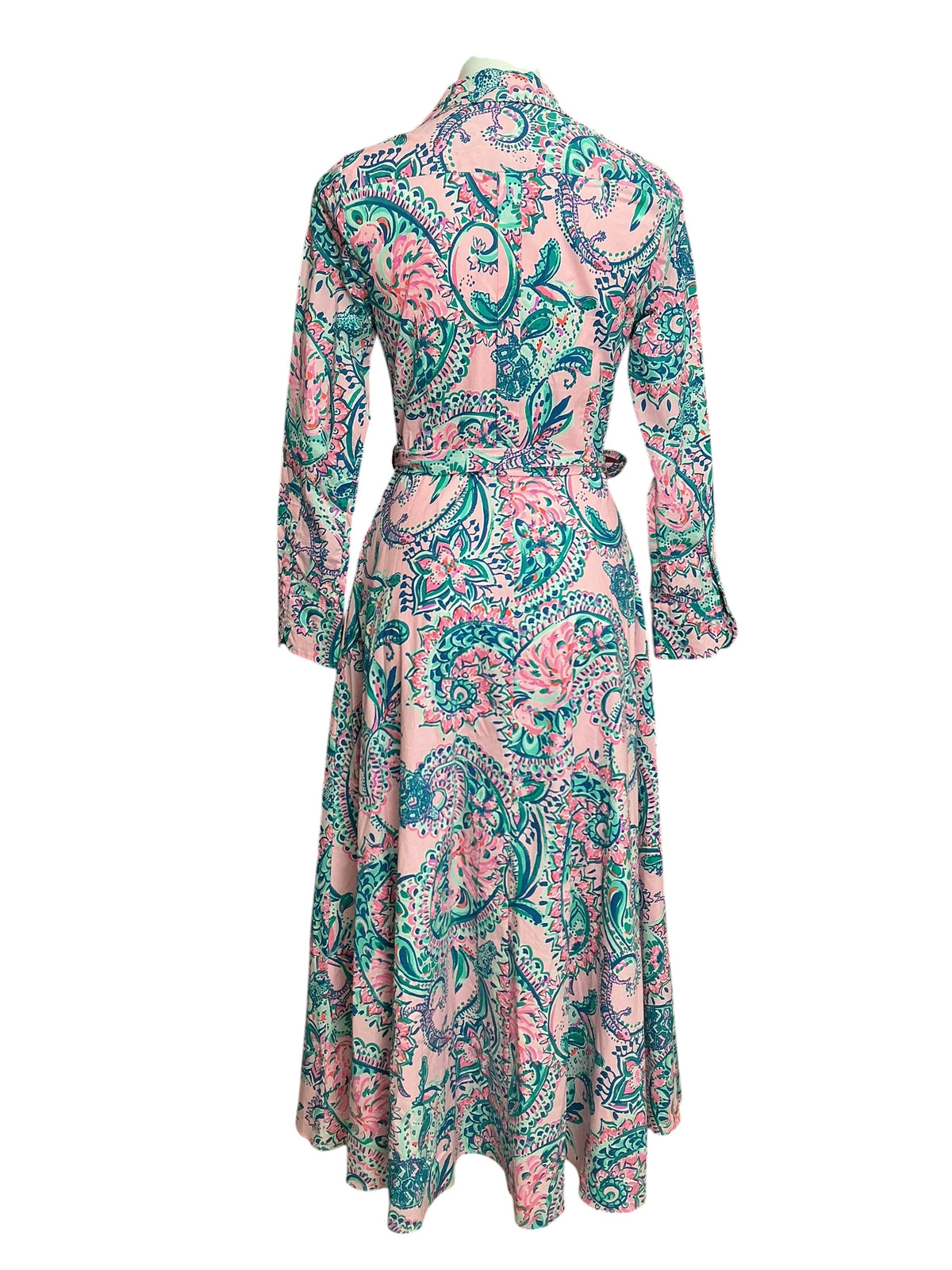 Lilly Pulitzer Mira Stretch Midi Dress Pink Tropics Tint Tangerine Dream - Size 4