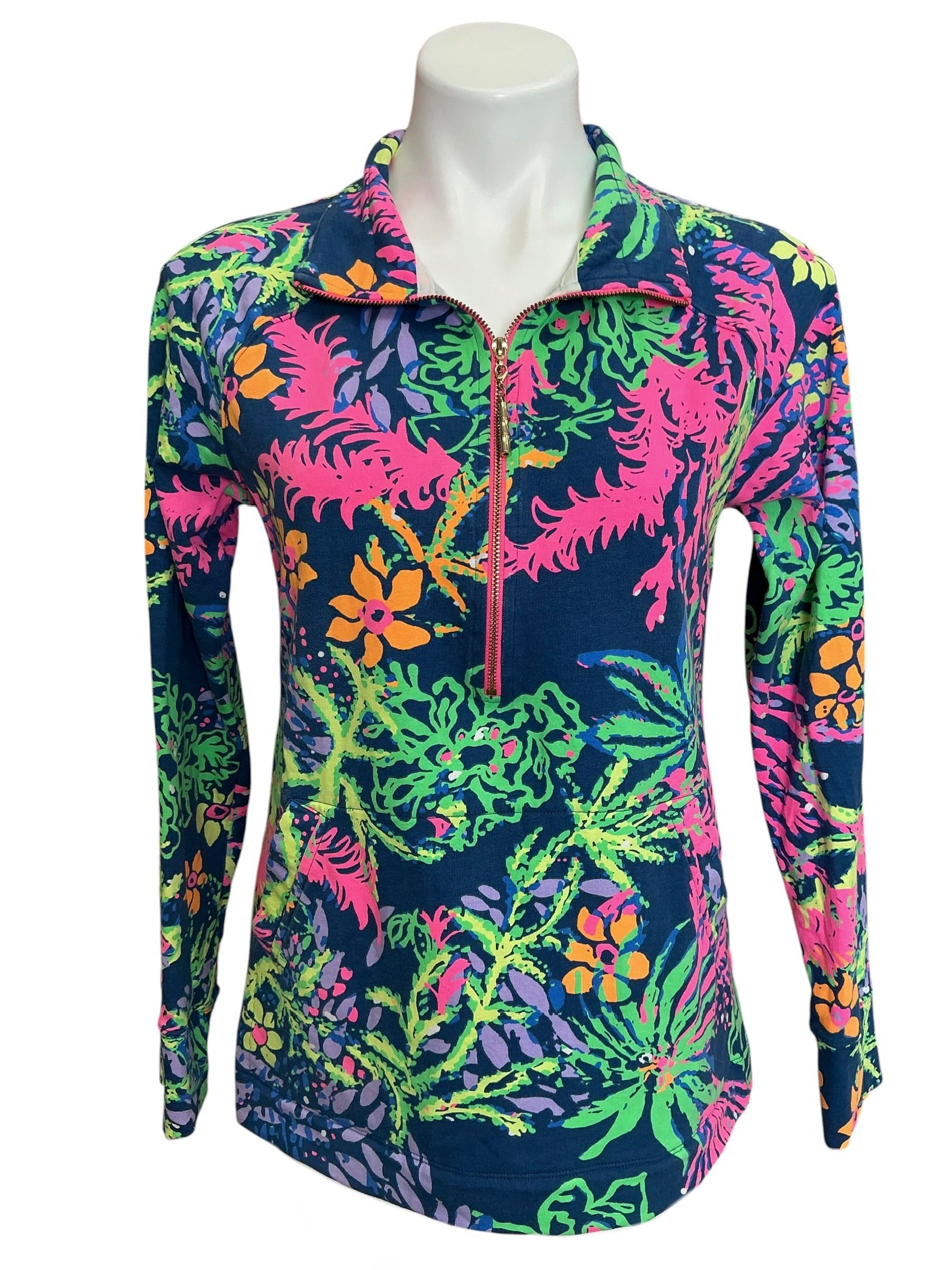 Lilly Pulitzer Skipper Popover Top Indigo All A Glow - Size M